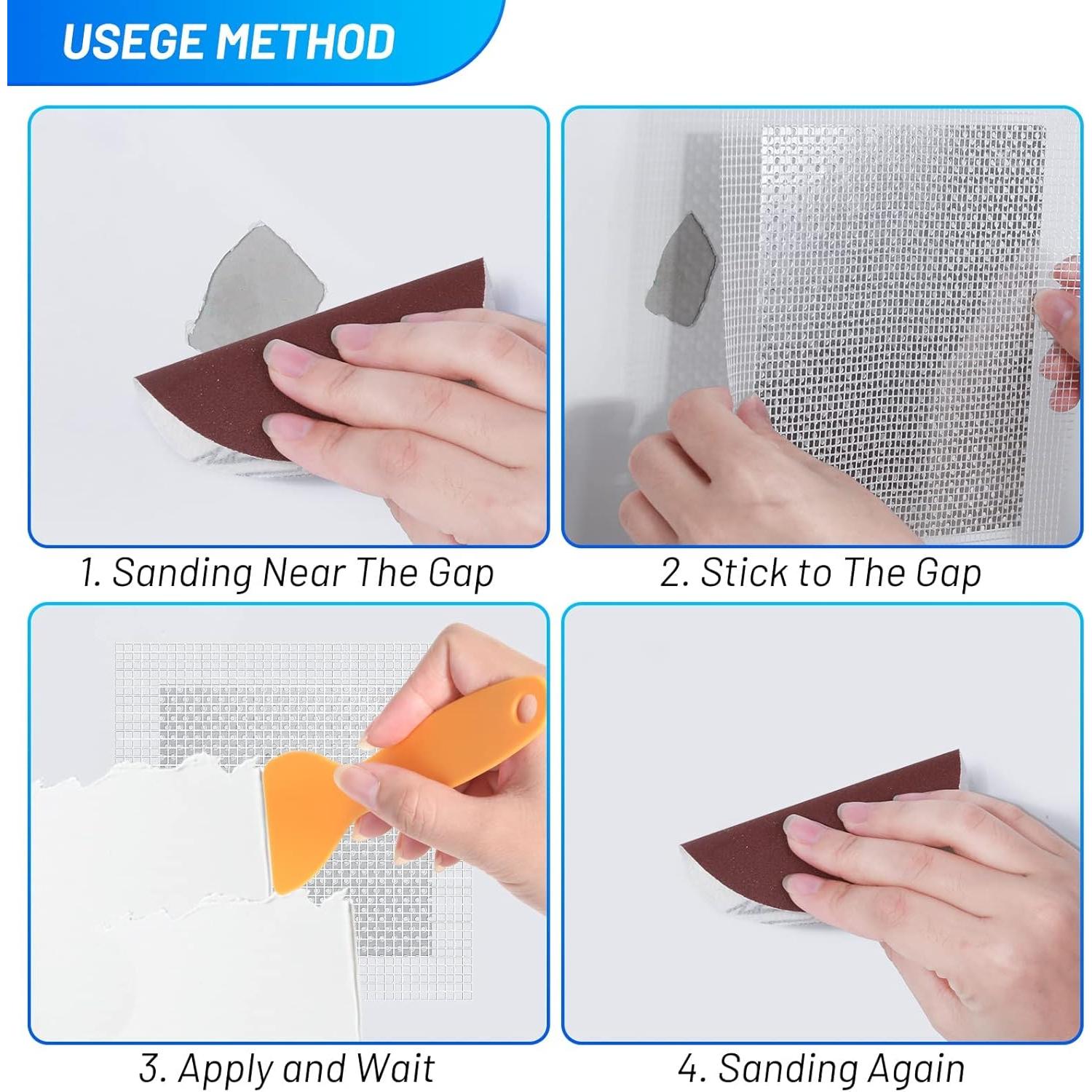 Kit de Reparación de Paneles de Yeso Mckanti 14 Parches 10/8/4"