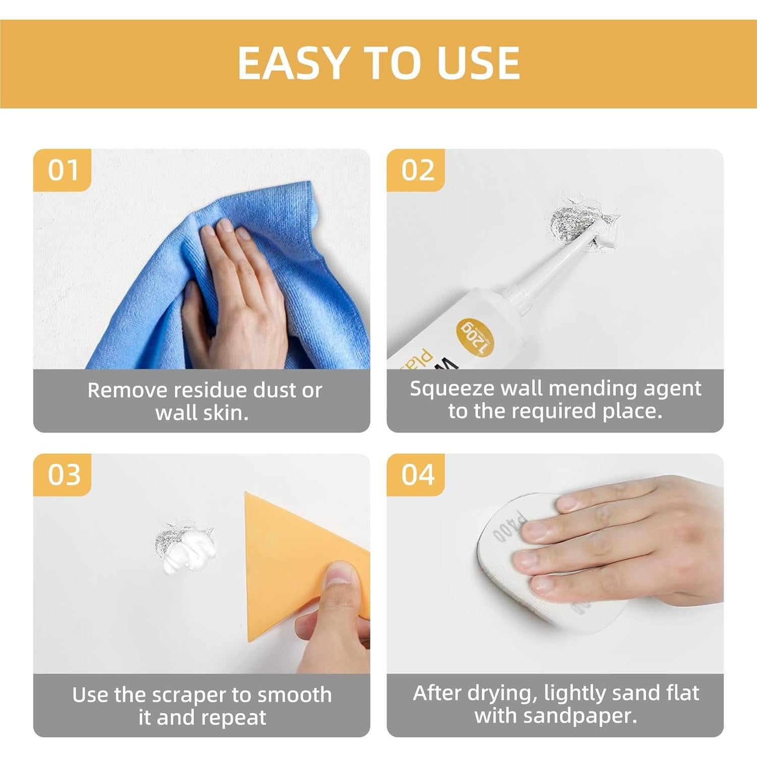 Kit de Reparación de Paredes Aididan - Pasta y Parche 119g