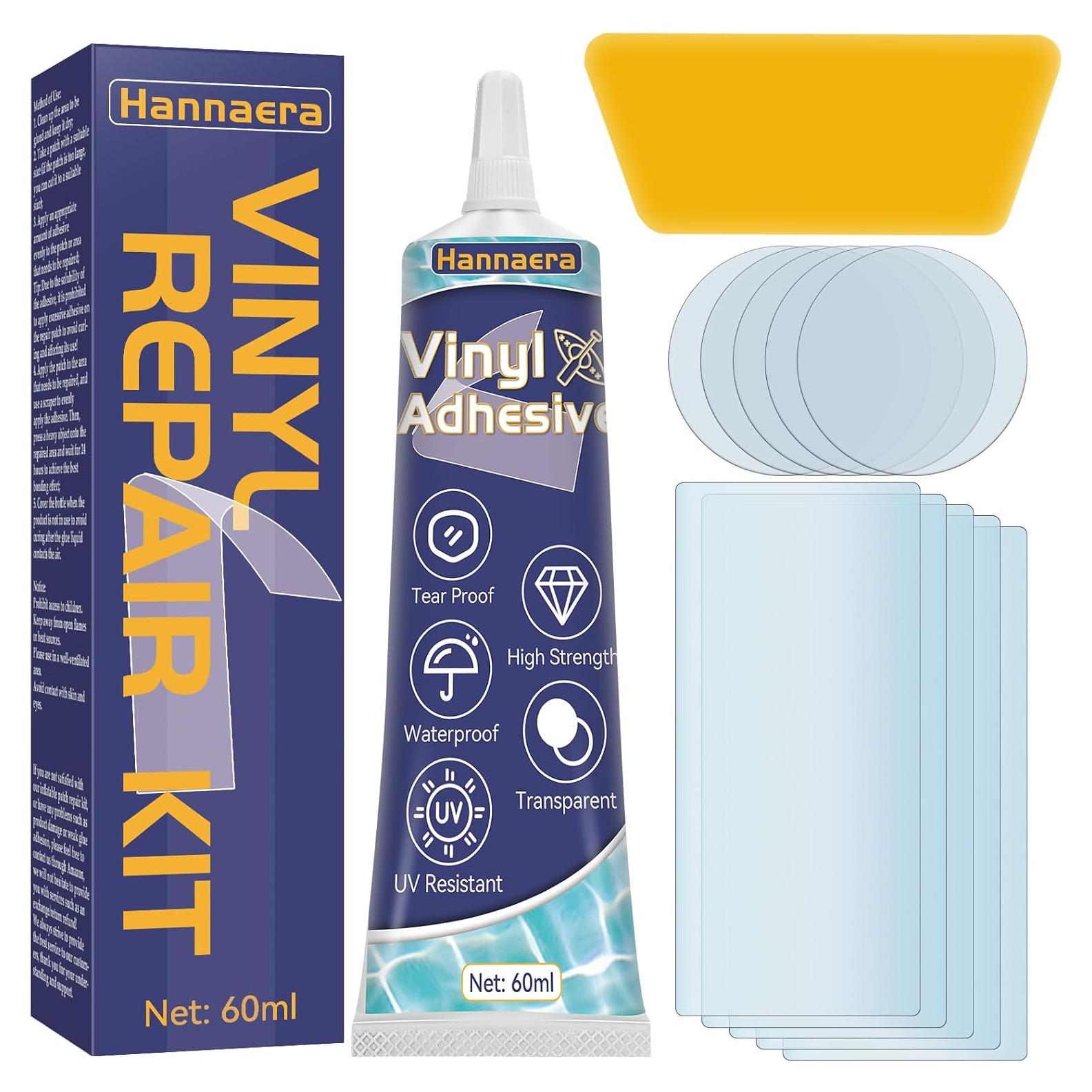 Inflatable Patch Repair Kit, Waterproof Air Mattress Patch Kit, Professionally Works on Blow up PVC & PU Inflatables, Pools, Hot Tubs & Tents 60 ML (PVCNEW-01V)