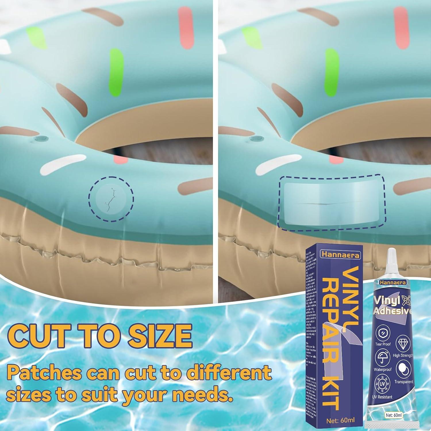 Inflatable Patch Repair Kit, Waterproof Air Mattress Patch Kit, Professionally Works on Blow up PVC & PU Inflatables, Pools, Hot Tubs & Tents 60 ML (PVCNEW-01V)