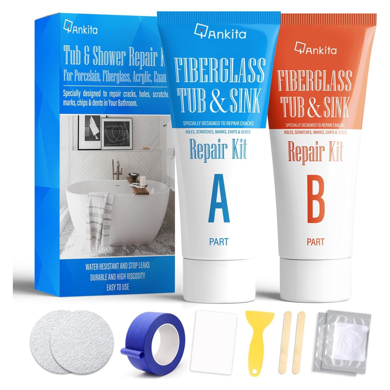 Kit de Reparación de Baño Ankita Blanco - Grietas y Chips