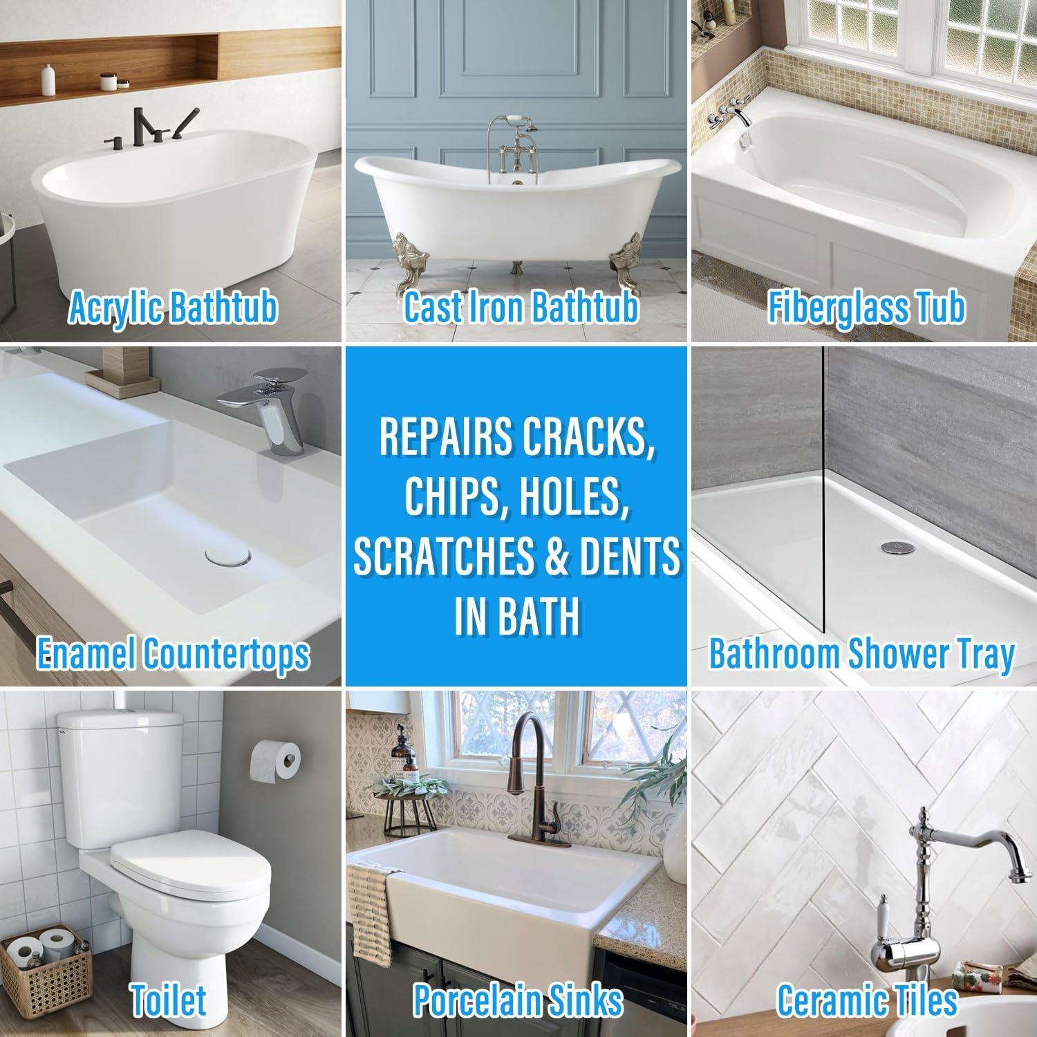 Kit de Reparación de Baño Ankita Blanco - Grietas y Chips