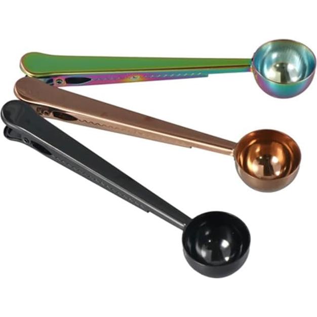 Juego de 5 Cucharas de Café con Clip Sellador Kopida