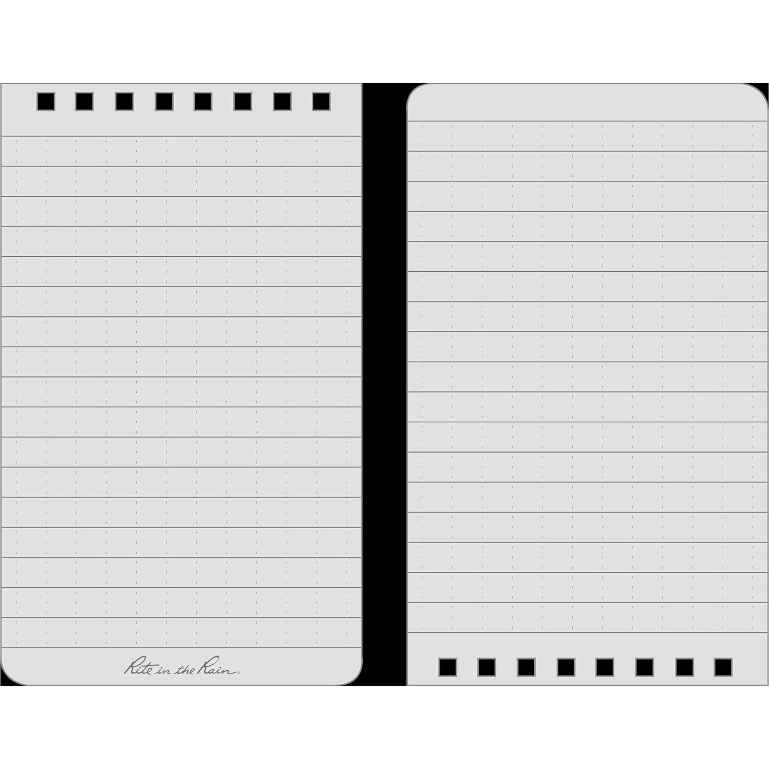 Cuaderno Espiral Impermeable Rite in the Rain 3x5 Negro - Paquete de 3