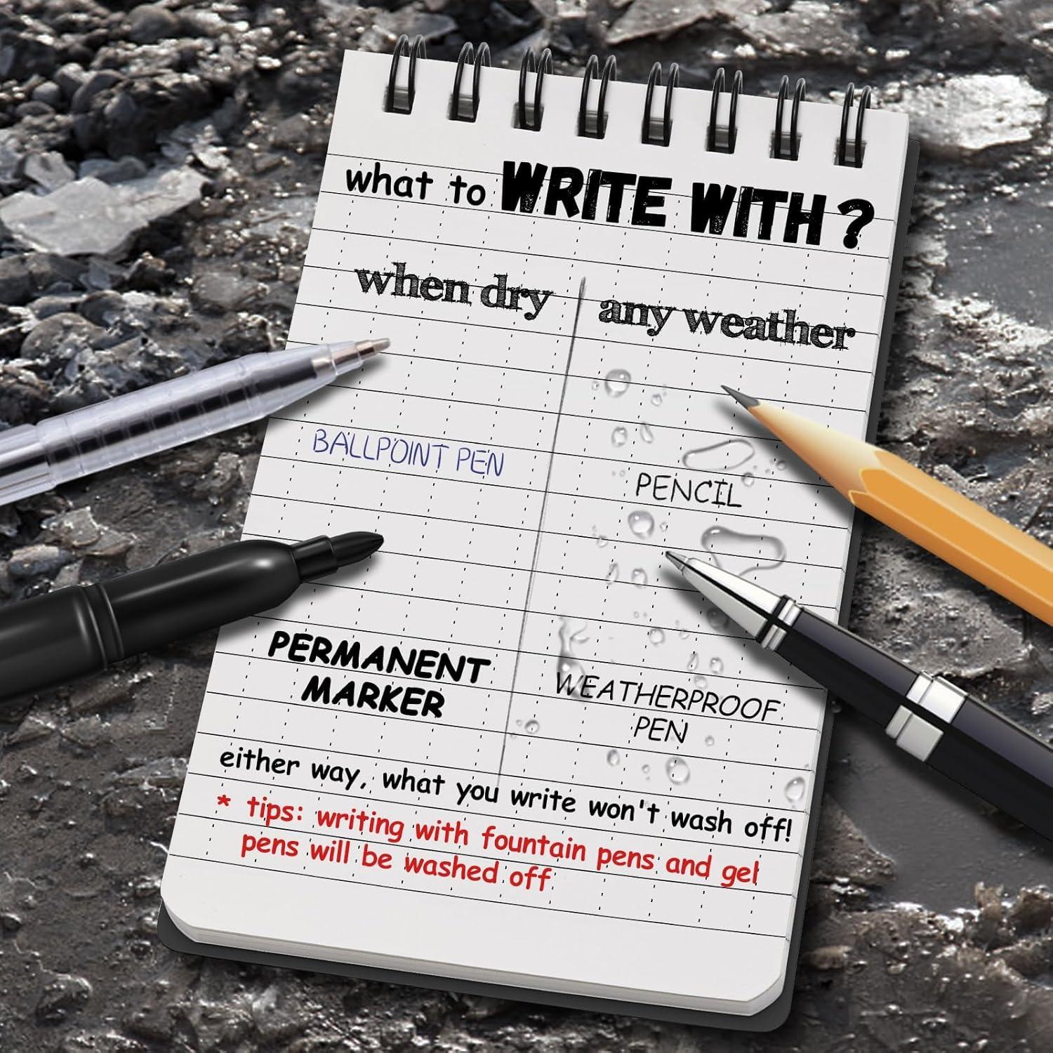 Cuadernos de Bolsillo Impermeables POPYOLA - Paquete de 4