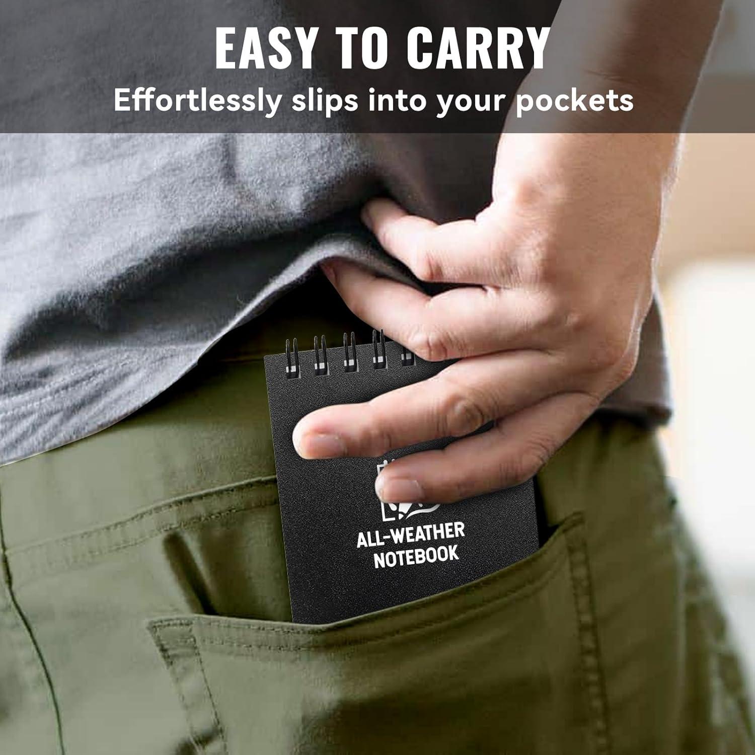 Cuadernos de Bolsillo Impermeables POPYOLA - Paquete de 4