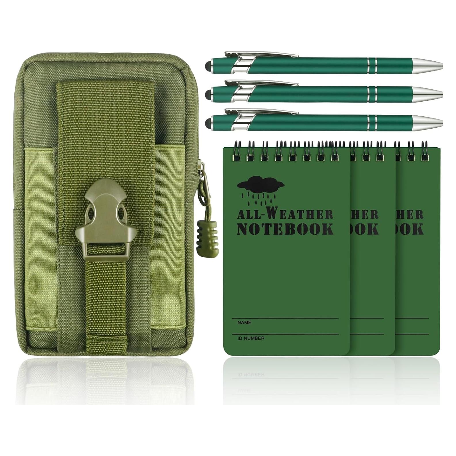Kit de Cuadernos Impermeables Aecsze - 7 Piezas Verde