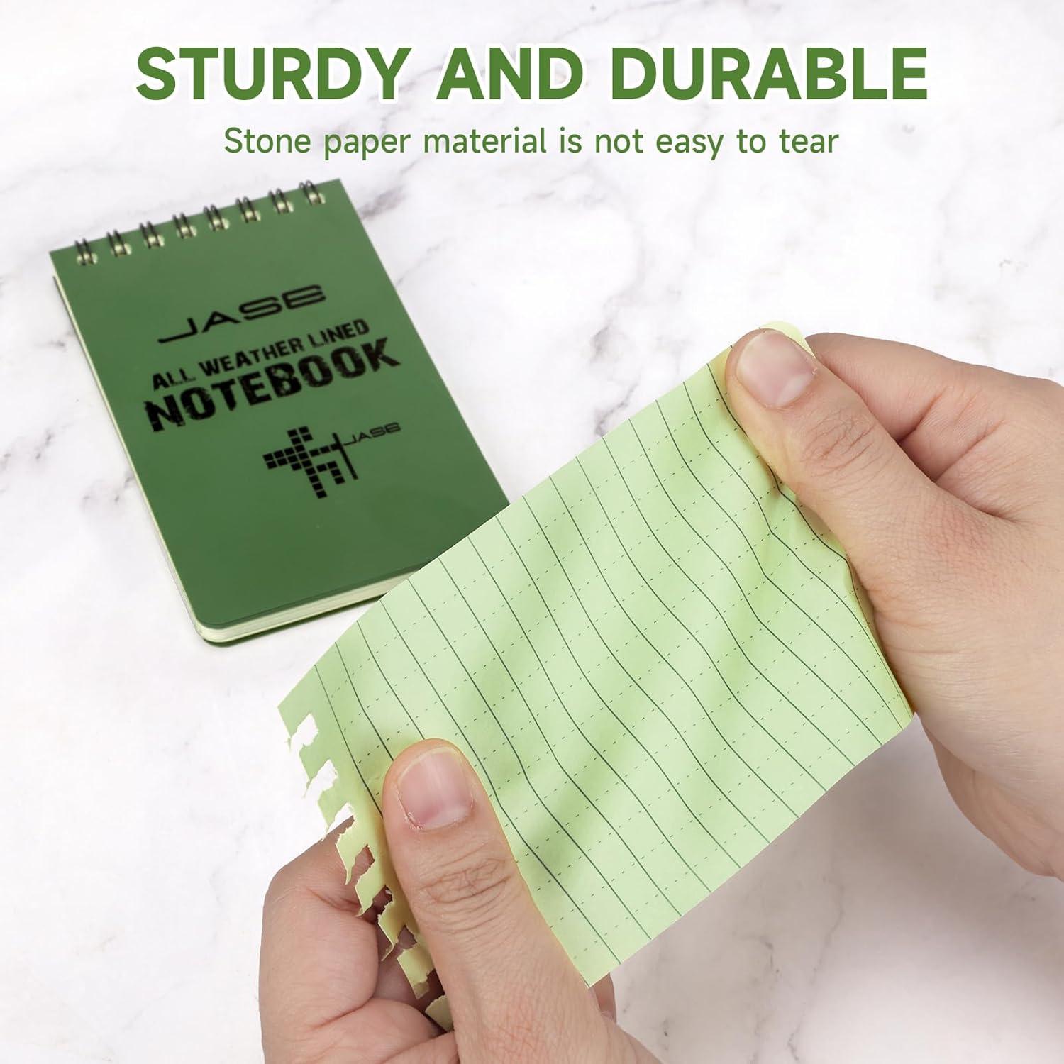 Cuaderno Espiral Impermeable Yamadura Verde 3x5" 5 Piezas