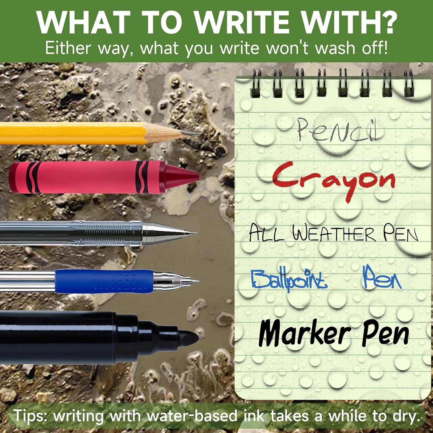 Cuaderno Espiral Impermeable Yamadura Verde 3x5" 5 Piezas