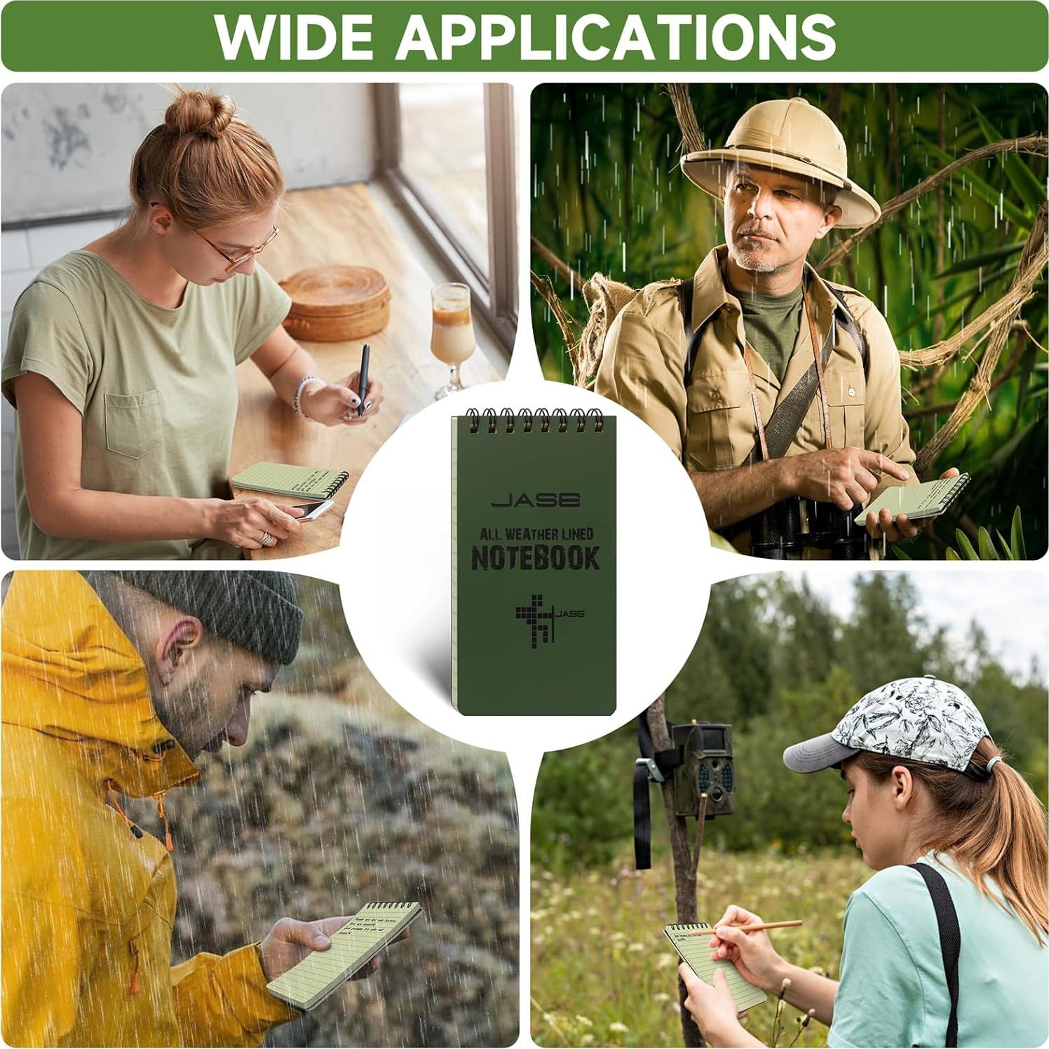 Cuaderno Espiral Impermeable Yamadura Verde 3x5" 5 Piezas