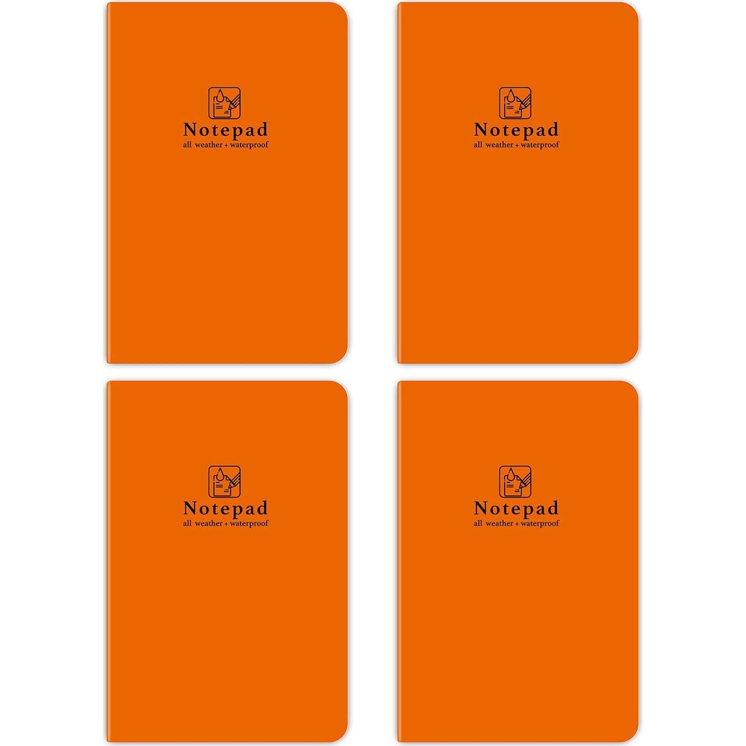 Paquete de 4 Notas Impermeables BIYAMI 13.5x9.1 cm Naranja