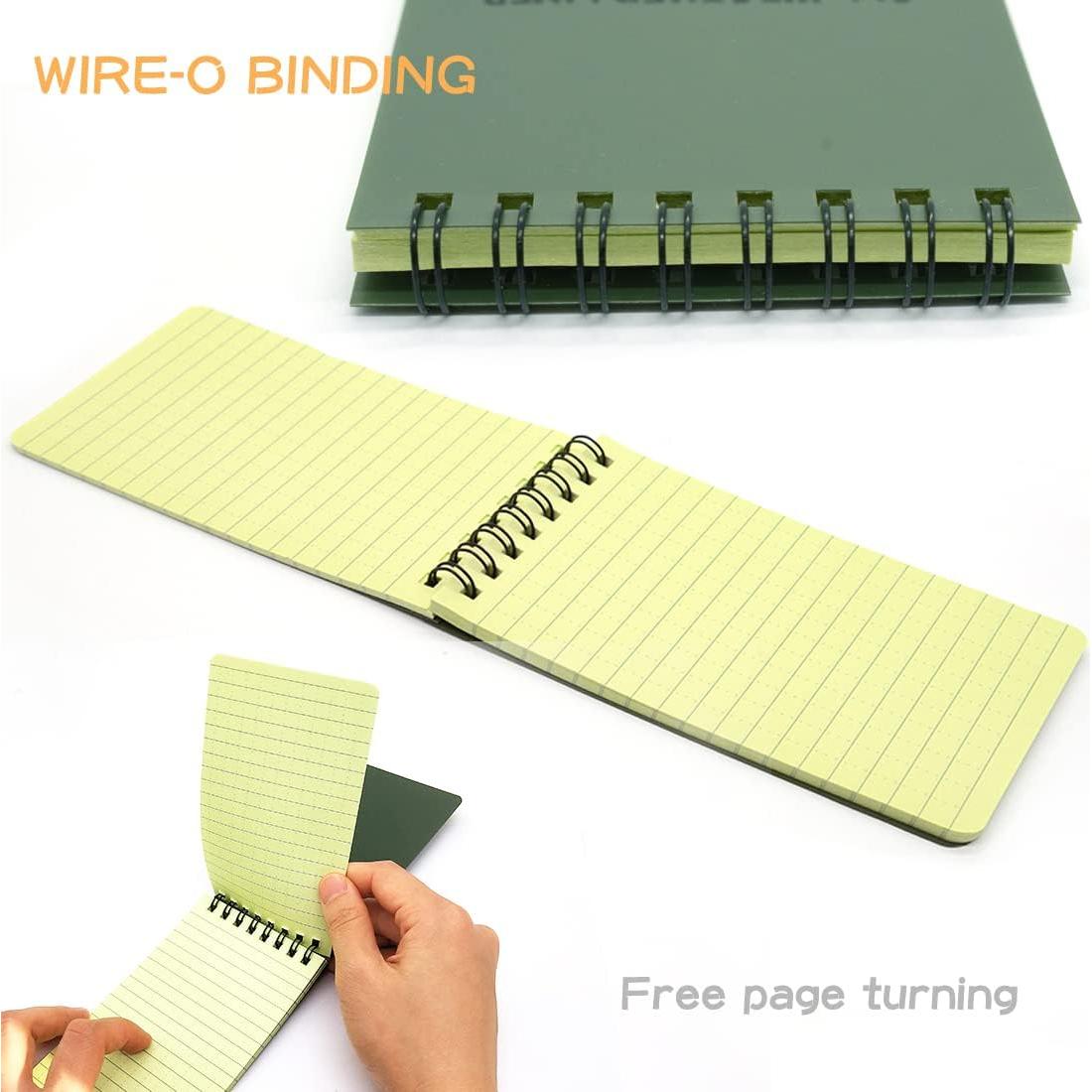 Paquete de 10 Cuadernos Impermeables MOAMUN Verde 7.62x12.7cm