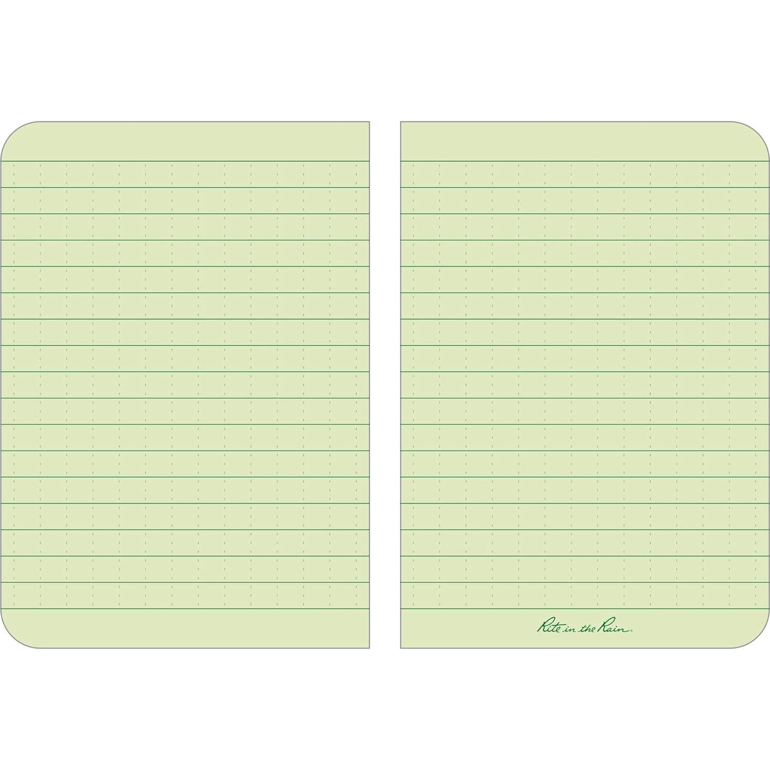 Cuaderno de Bolsillo Rite in the Rain Verde 3.5" x 5" Impermeable