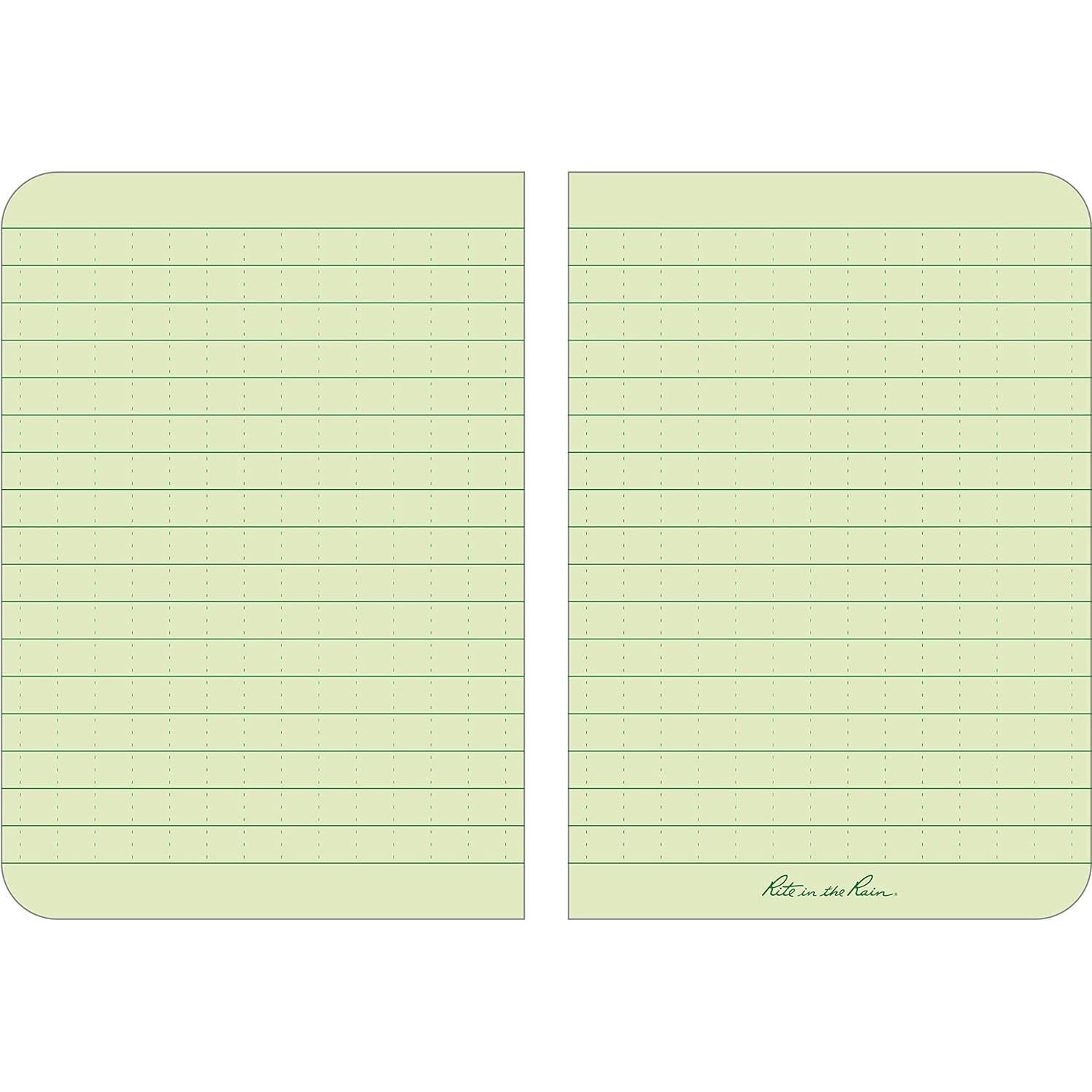 Cuaderno de Bolsillo Rite in the Rain Verde 3.5" x 5" Impermeable