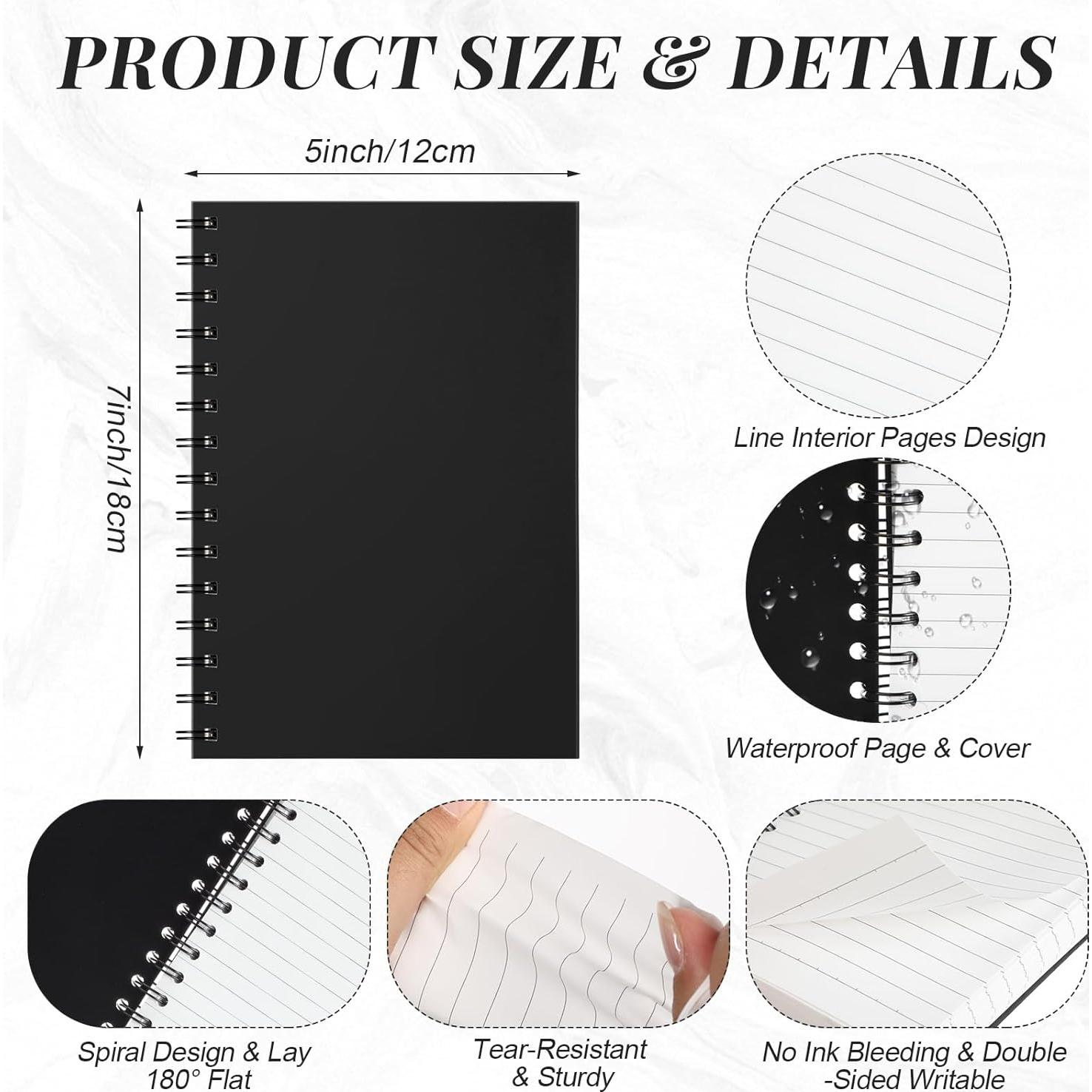 Paquete de 3 cuadernos impermeables Sayglossy 12.7x17.8 cm