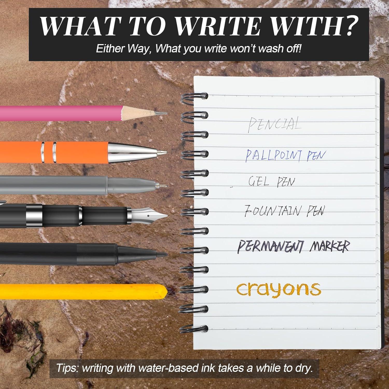 Paquete de 3 cuadernos impermeables Sayglossy 12.7x17.8 cm