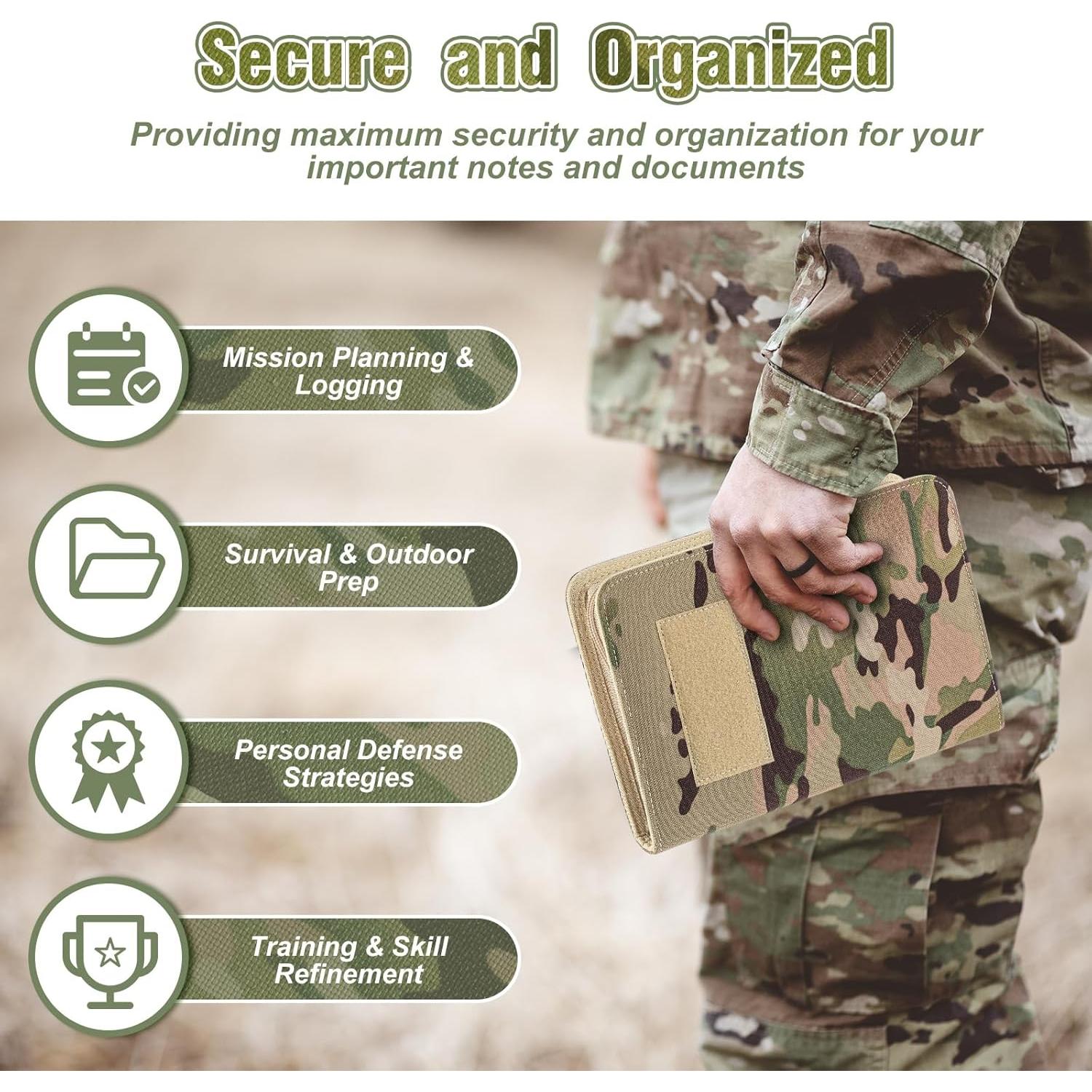 Kit Cuaderno Táctico Impermeable Resurhang 5 Pcs A5 Camuflaje