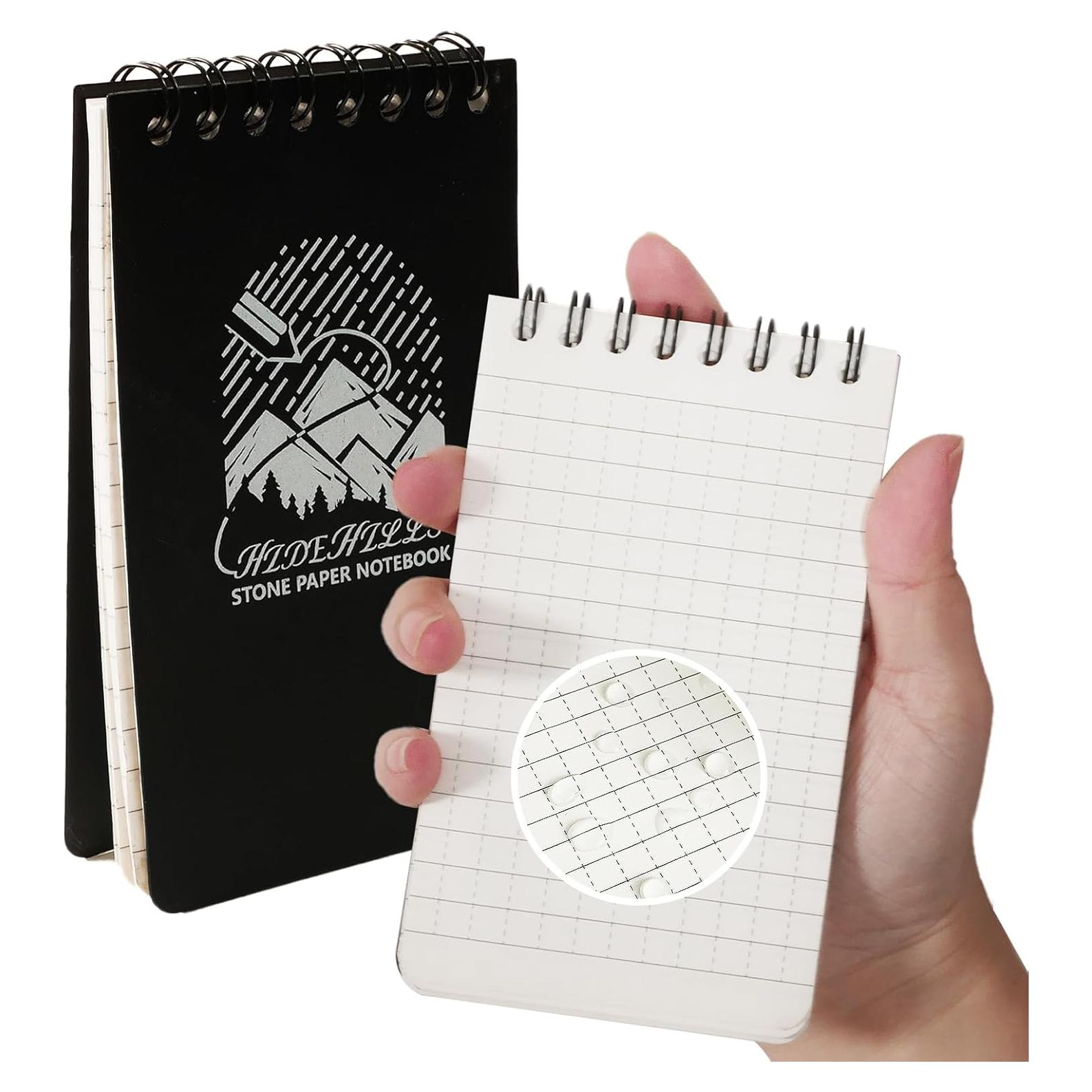 Cuaderno Impermeable Hide Hills 3x5 Pulgadas Negro Paquete 6