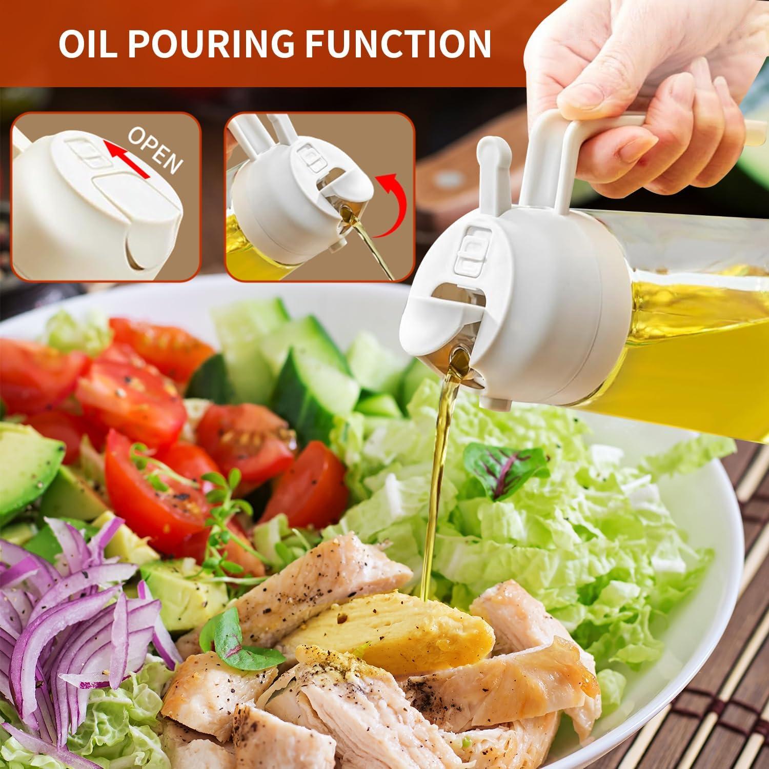 Rociador de Aceite 2 en 1 Reluhe, Vidrio 473 ml, 2 Pack