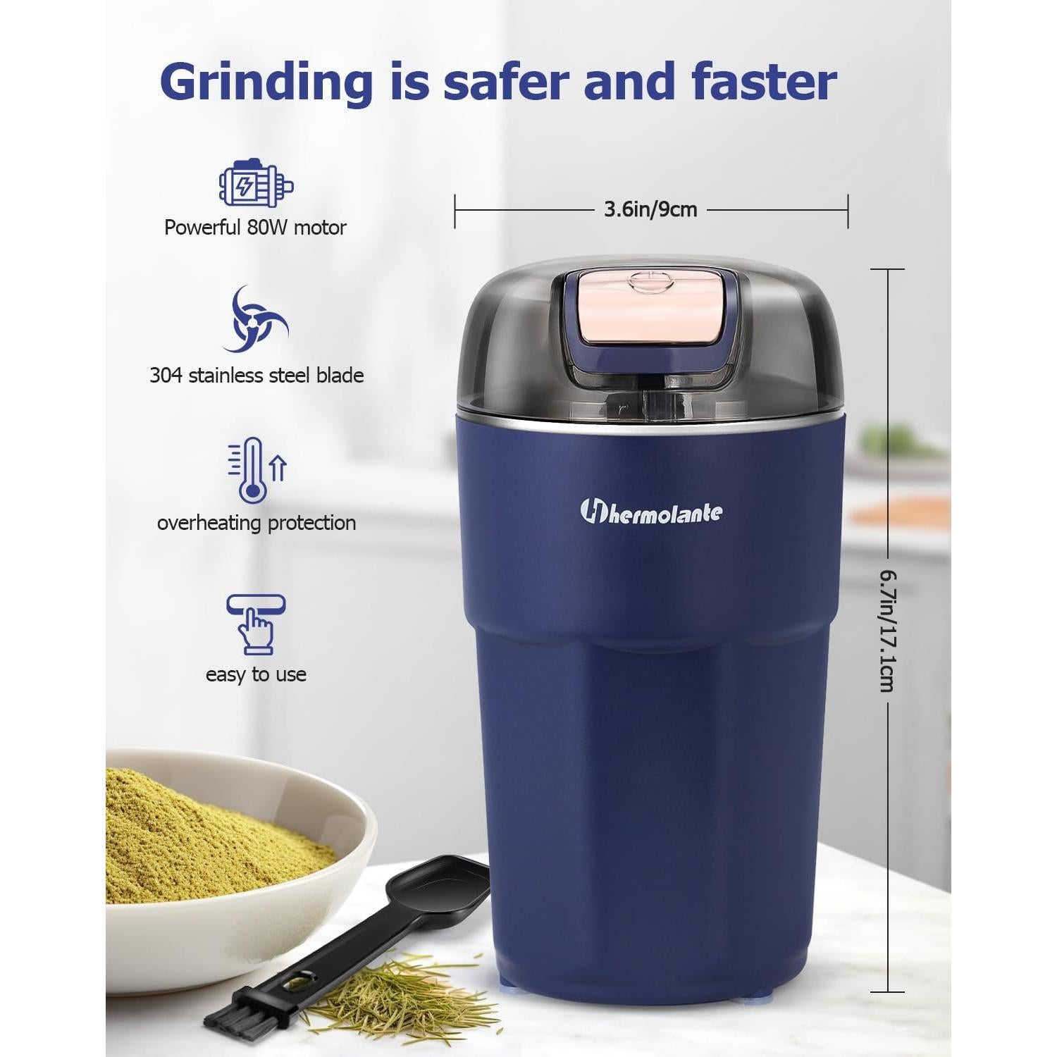 Molino Eléctrico de Especias Hermolante HEM-300B 0.6kg