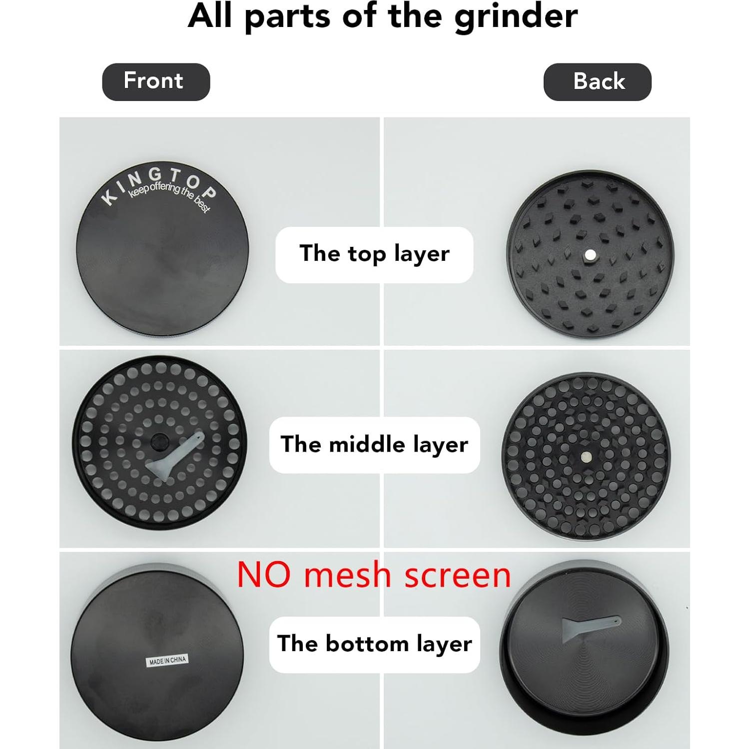 Molinillo de Especias KINGTOP 3" Aleación de Zinc Negro