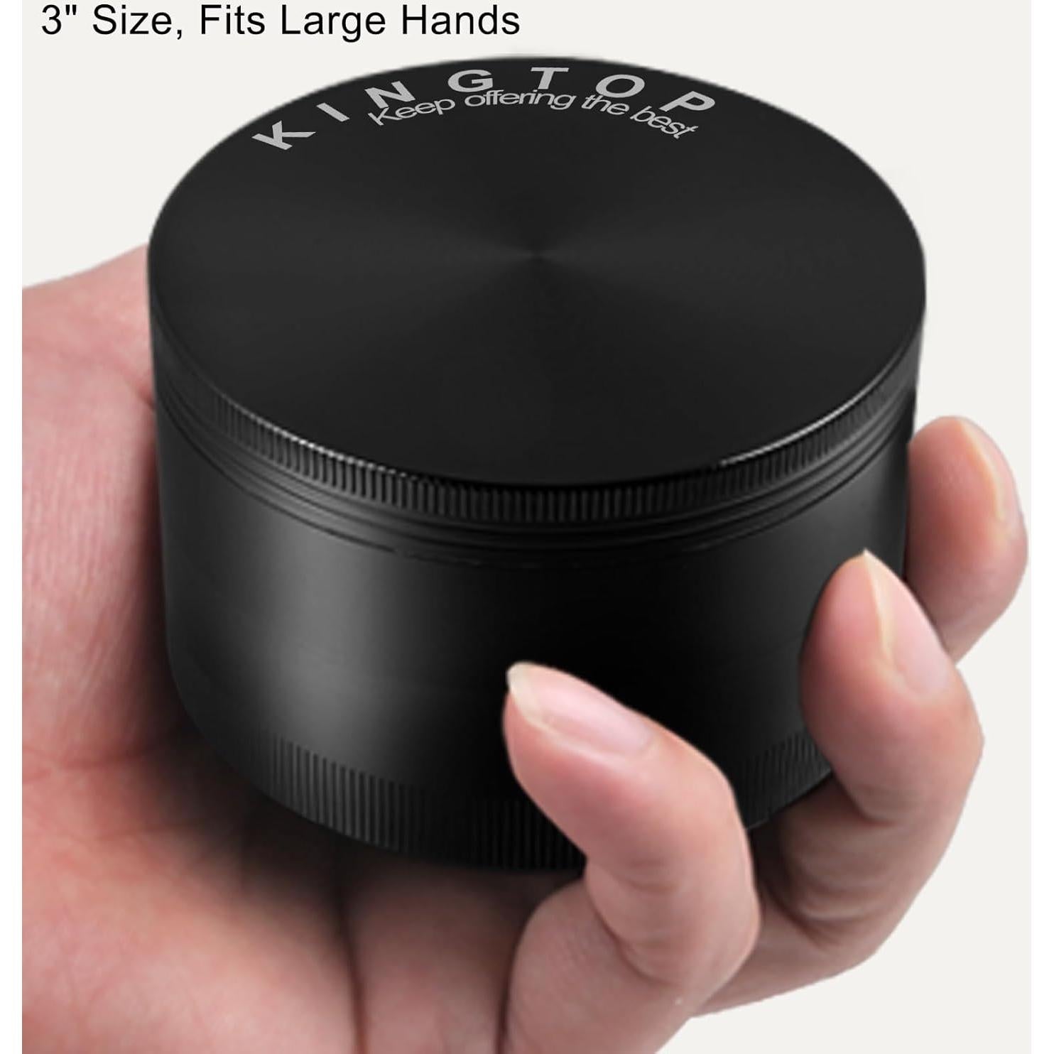 Molinillo de Especias KINGTOP 3" Aleación de Zinc Negro