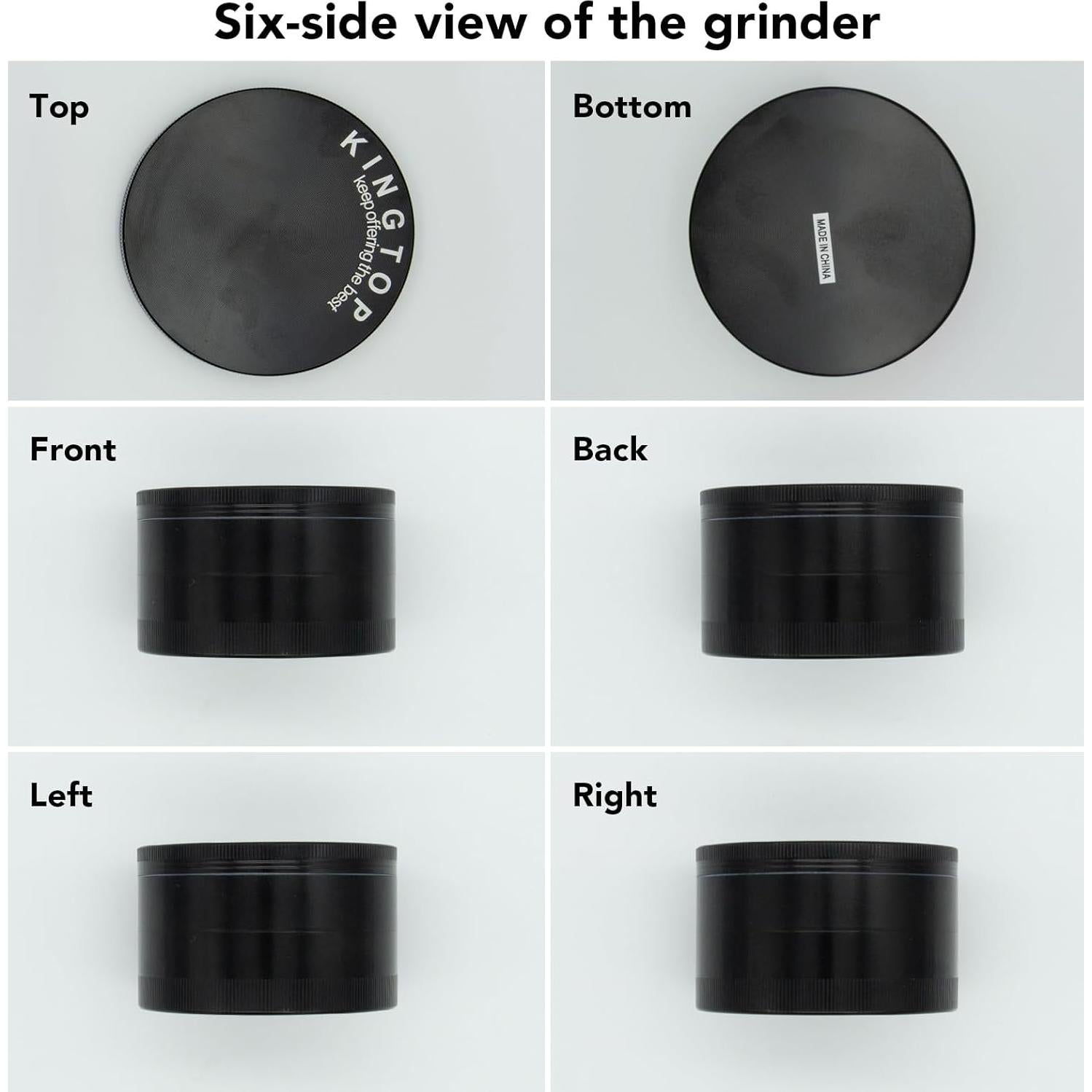 Molinillo de Especias KINGTOP 3" Aleación de Zinc Negro