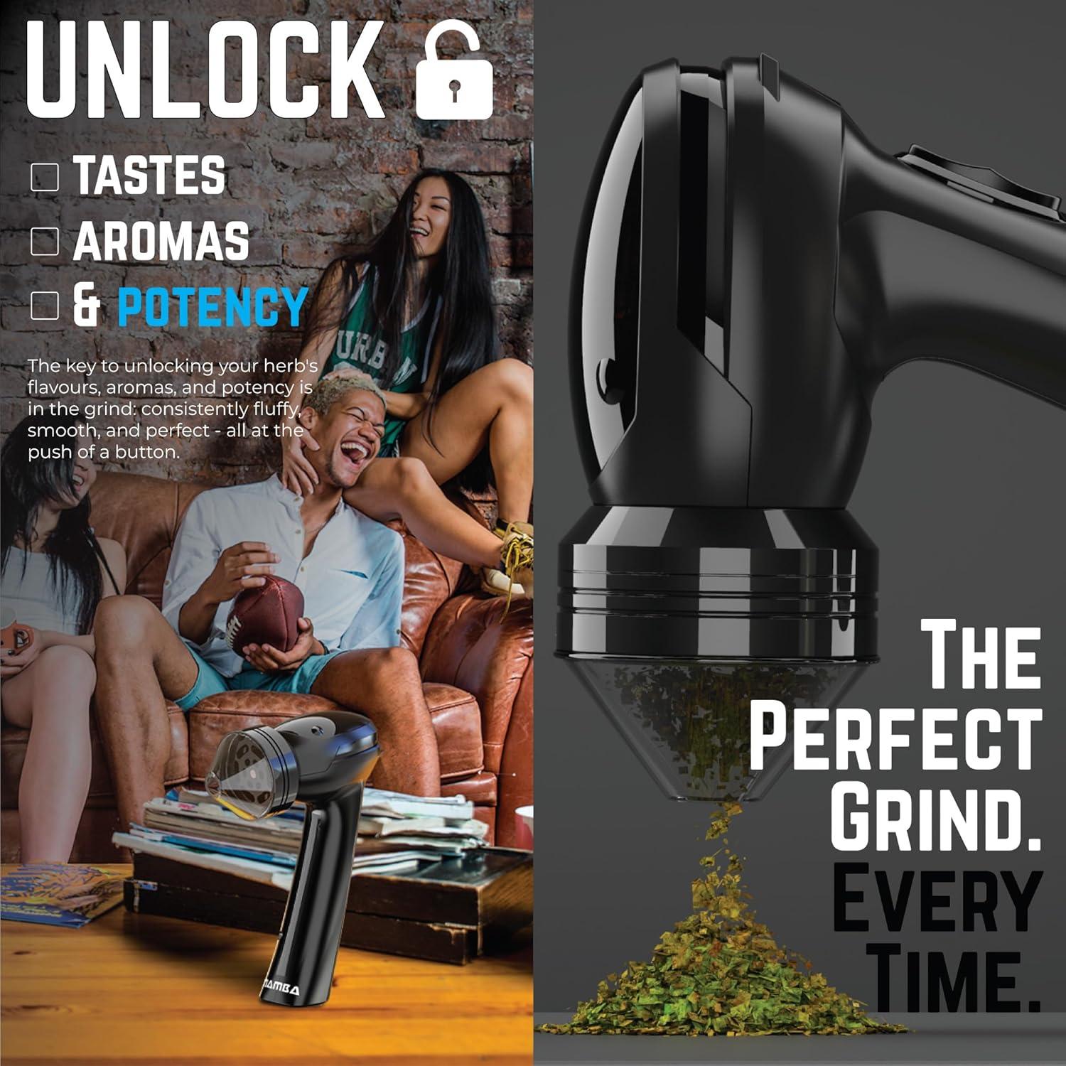 Molinillo Eléctrico de Hierbas Mamba V2 1g Negro Automático