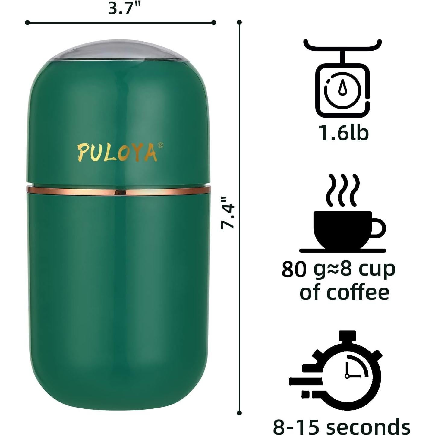 Molino de café eléctrico Puloya 200W 79.4g verde