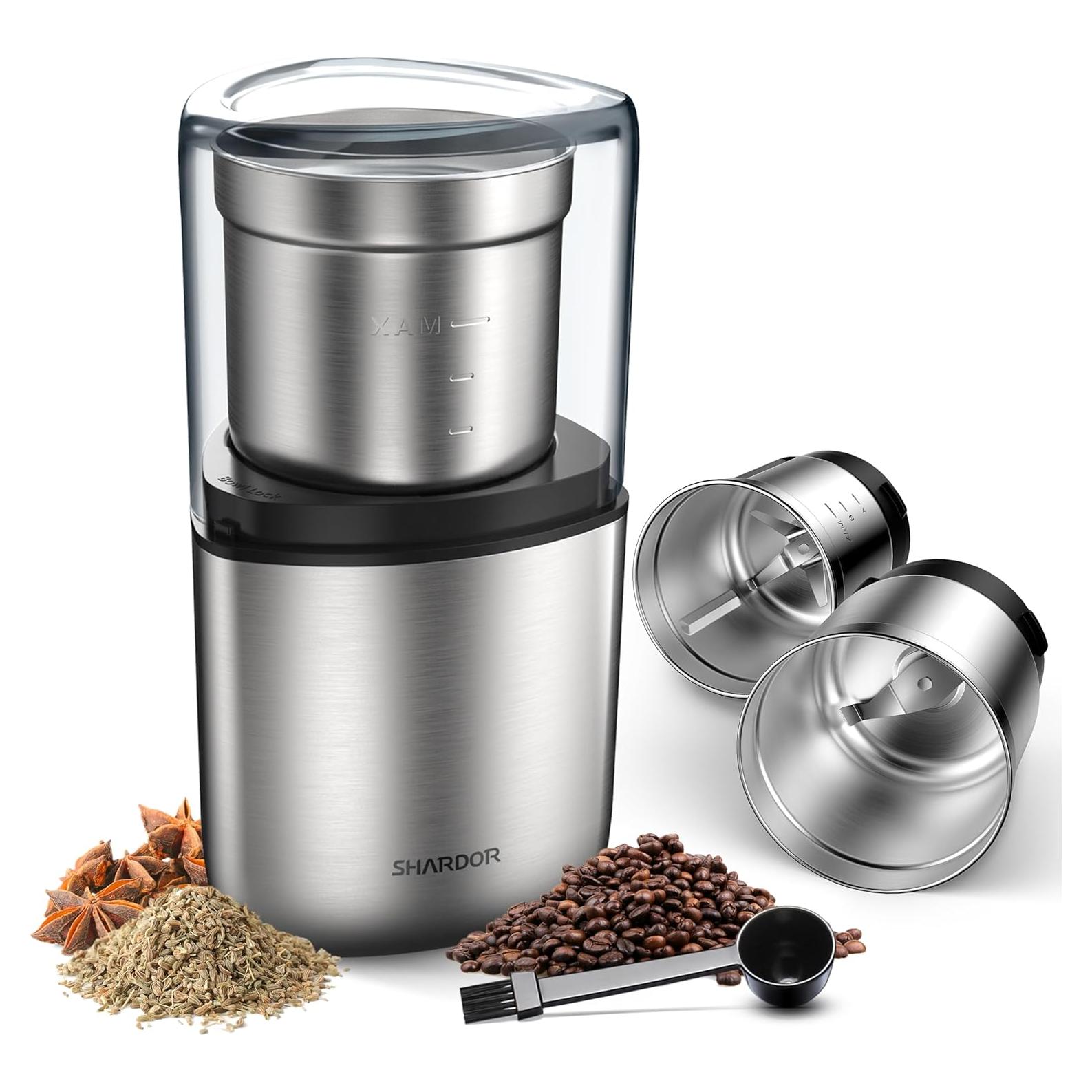 Molino de Café Eléctrico SHARDOR con 2 Tazones de Acero Inoxidable