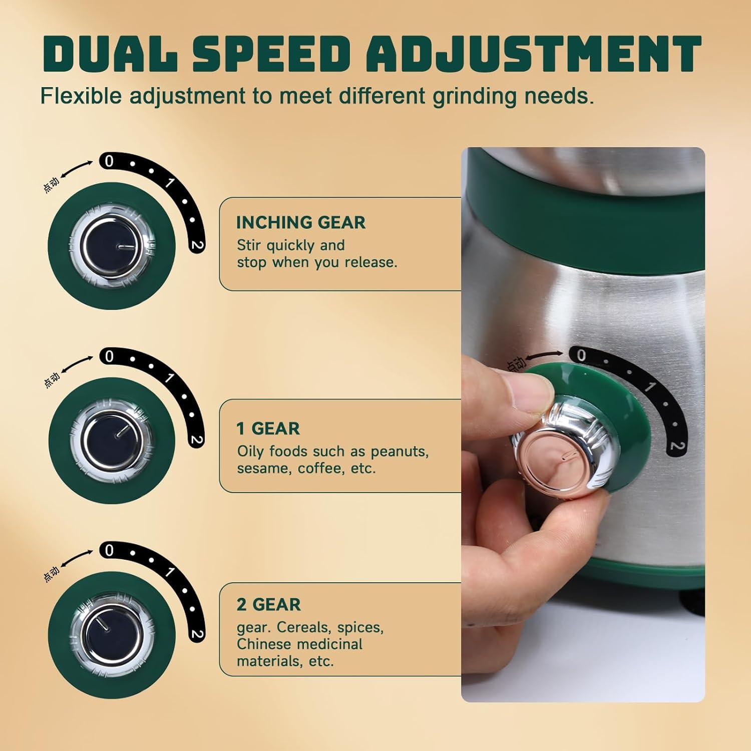 Molino de Granos Eléctrico SIMOHOT 600ml 500W Verde
