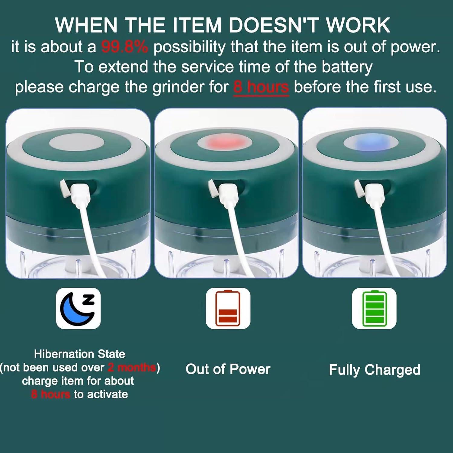 Molino de Hierbas Eléctrico Beerfingo 100 ml Verde Morandi