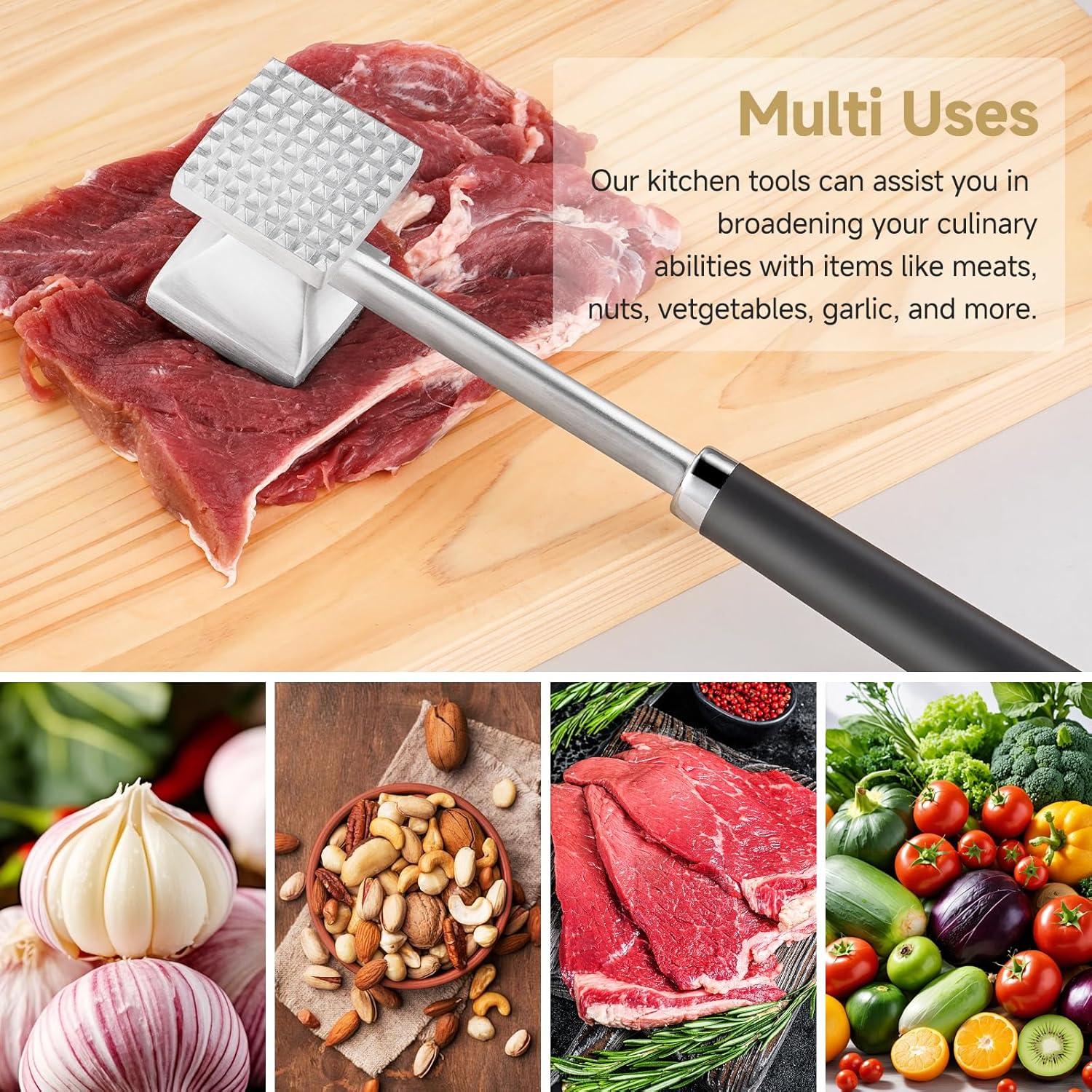 Aplanador de Carne AAOBOSI Doble Cara Ergonómico 317g