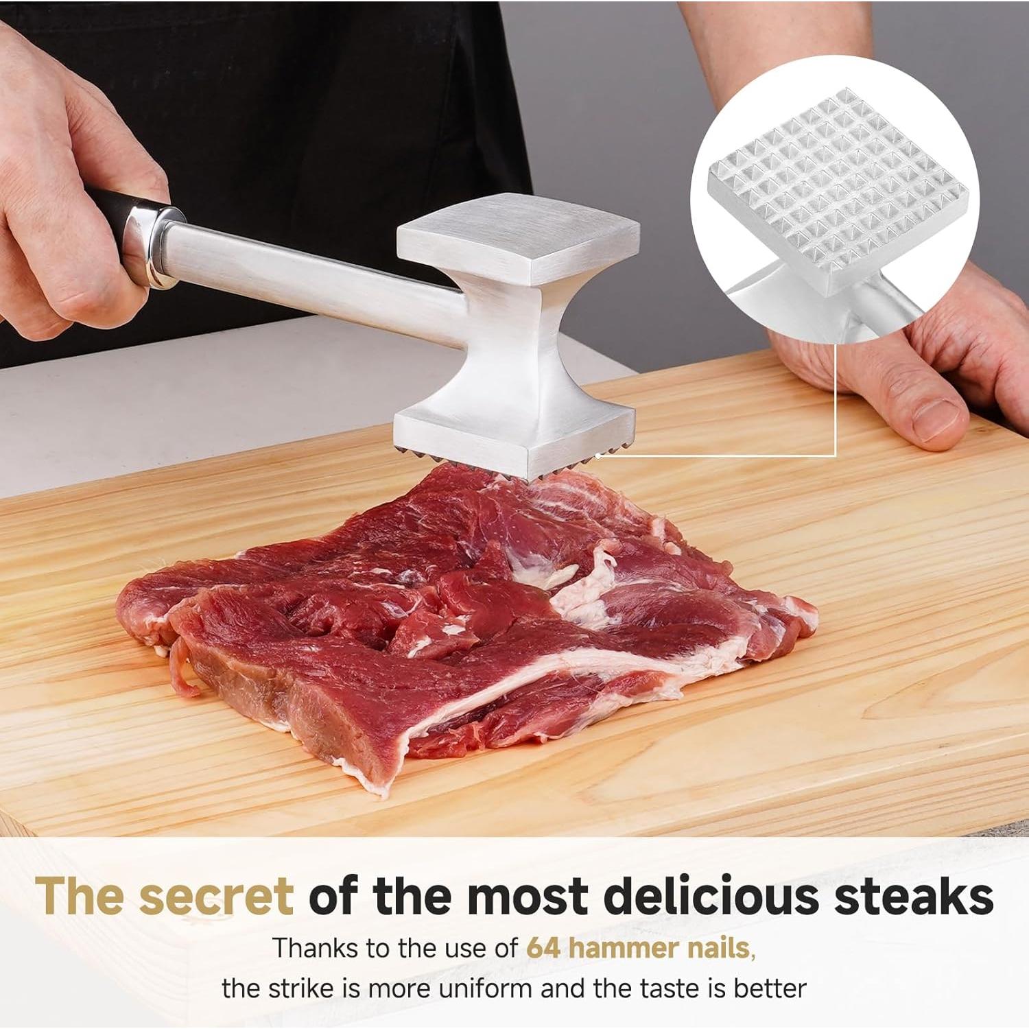 Aplanador de Carne AAOBOSI Doble Cara Ergonómico 317g