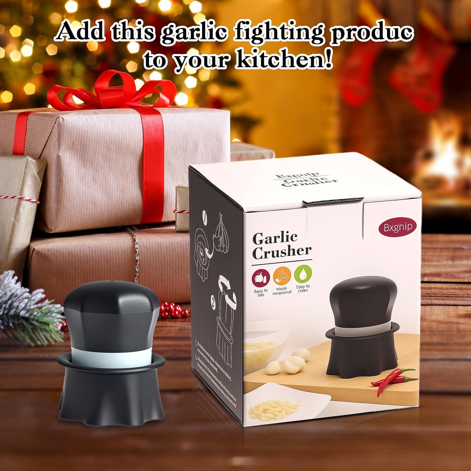 Prensador de Ajo Bxgnip con Pelador y Raspador - Negro/Blanco