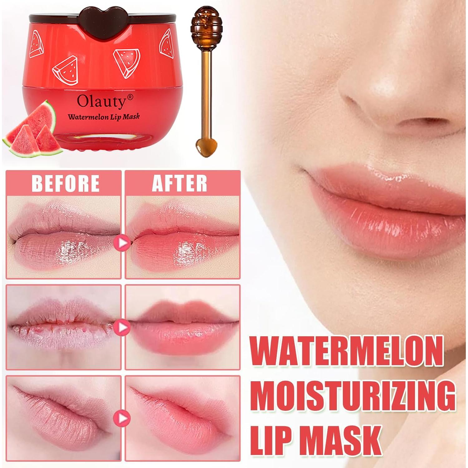 Mascarilla Labial Hidratante 4 PCS Lingyun - Miel, Fresa, Sandía, Manzana