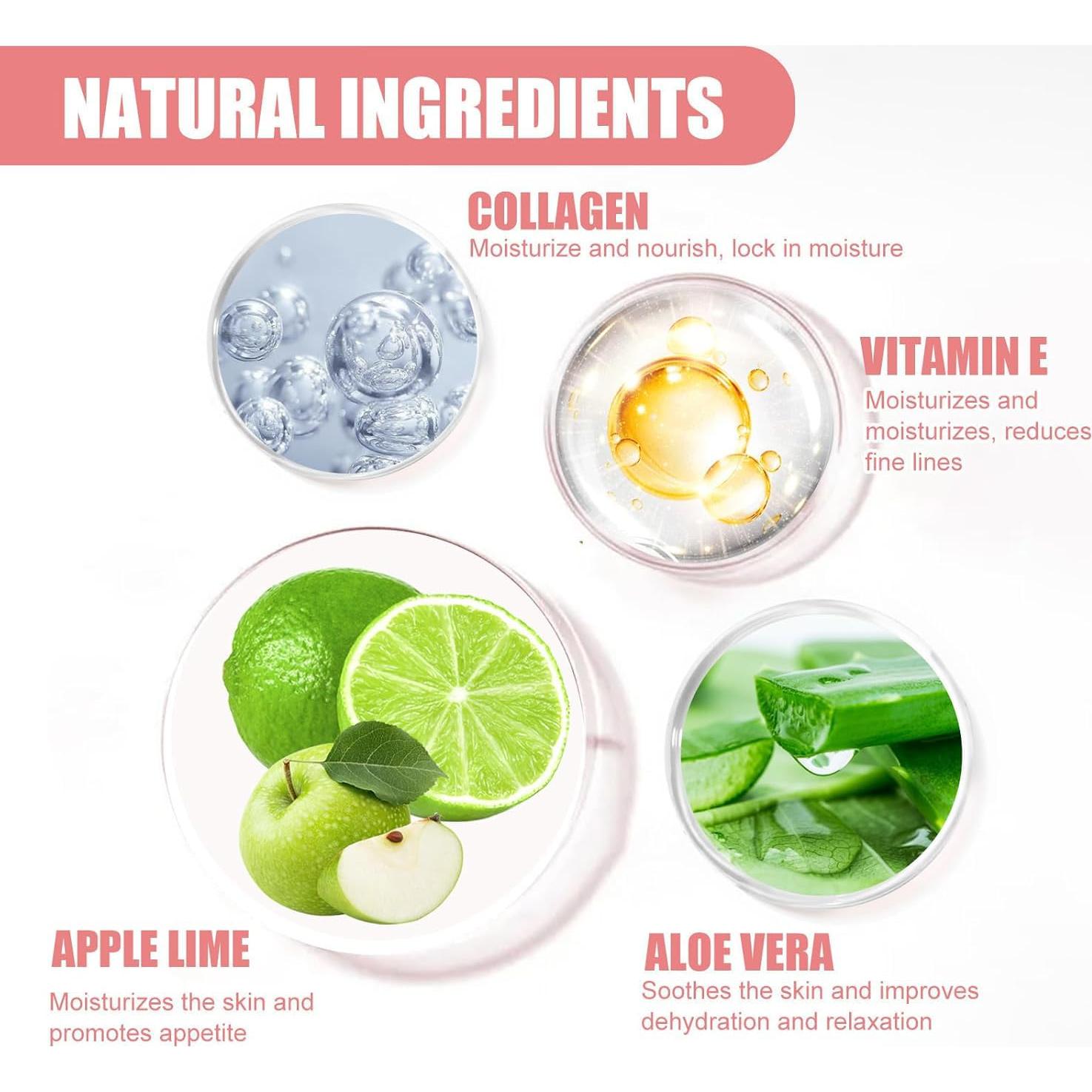 Mascarilla Labial Hidratante 4 PCS Lingyun - Miel, Fresa, Sandía, Manzana