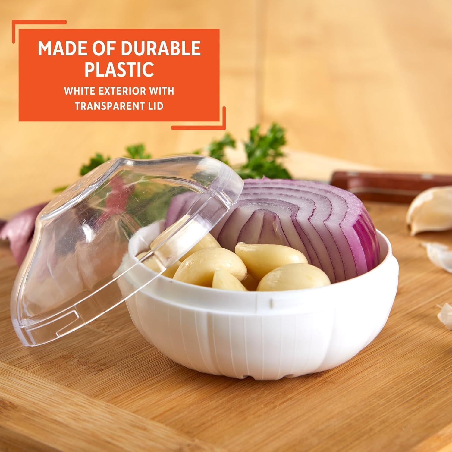 Contenedor para Cebolla y Ajo IMUSA 10.16 cm Blanco con Tapa