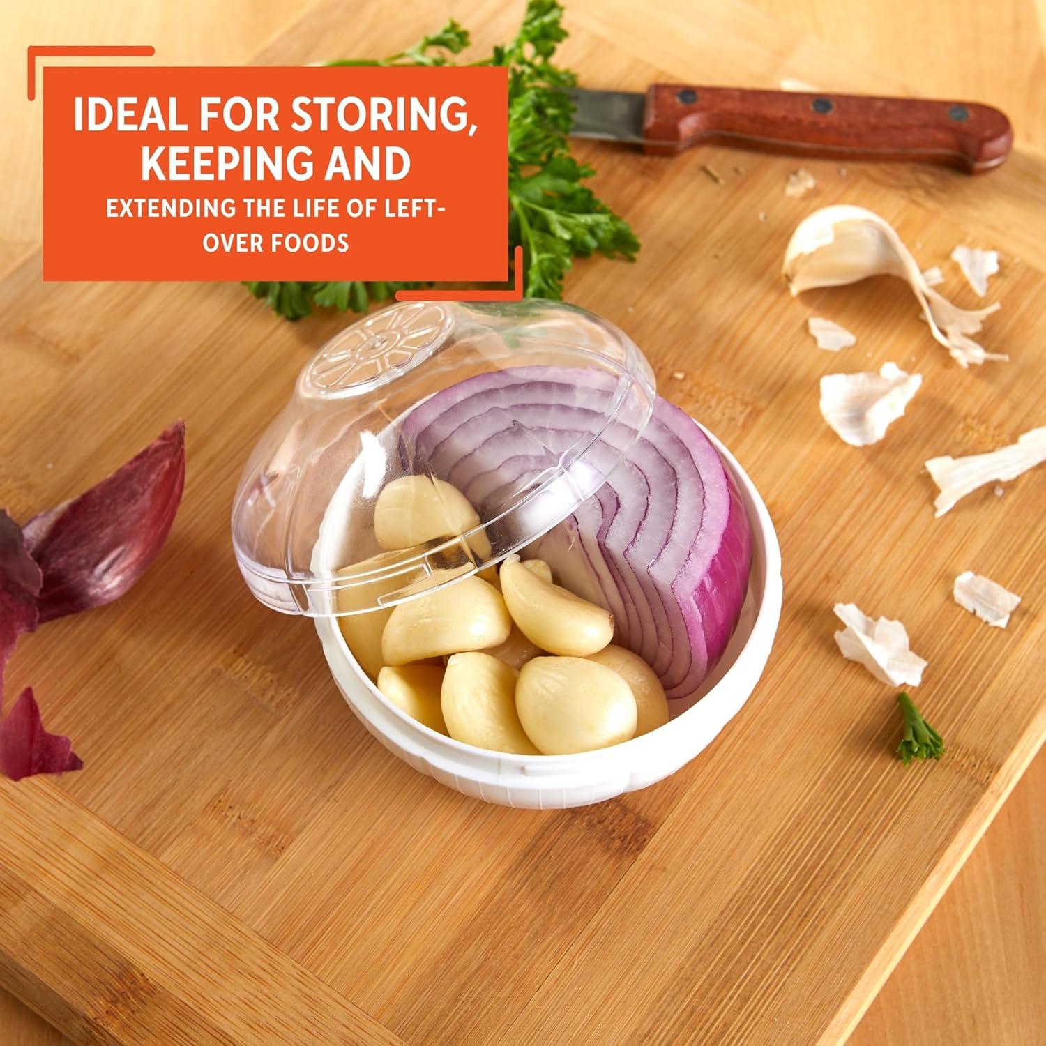 Contenedor para Cebolla y Ajo IMUSA 10.16 cm Blanco con Tapa