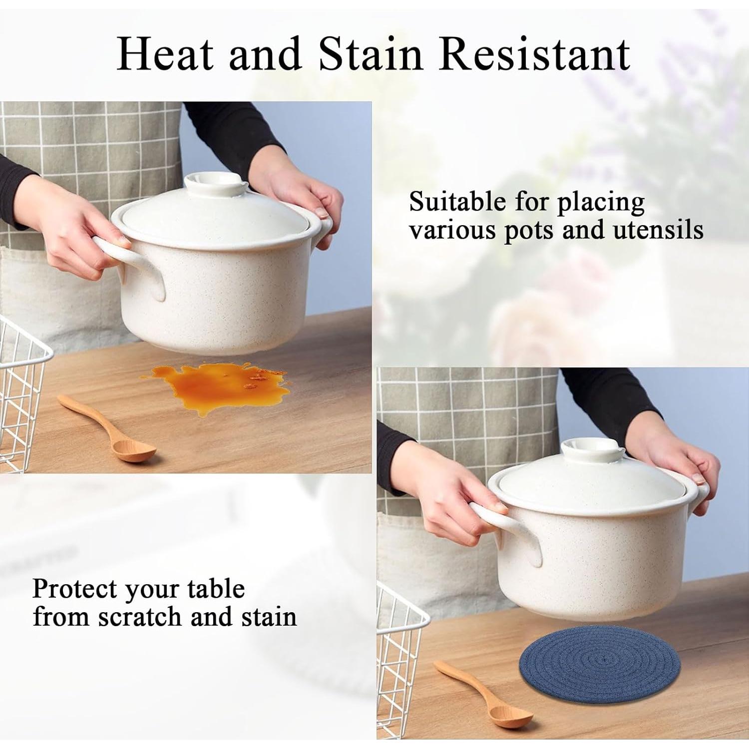 Trivetes de Algodón SHACOS 20.32 cm - 4 Piezas Azul