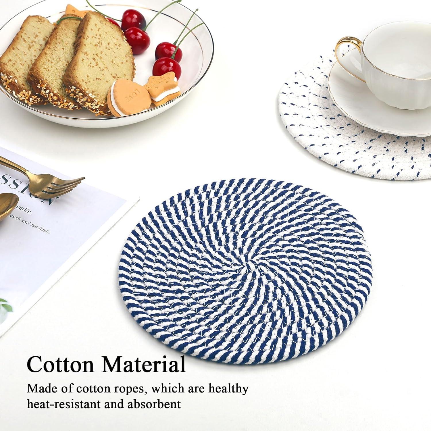 Trivetes de Algodón SHACOS 20.32 cm - 4 Piezas Azul