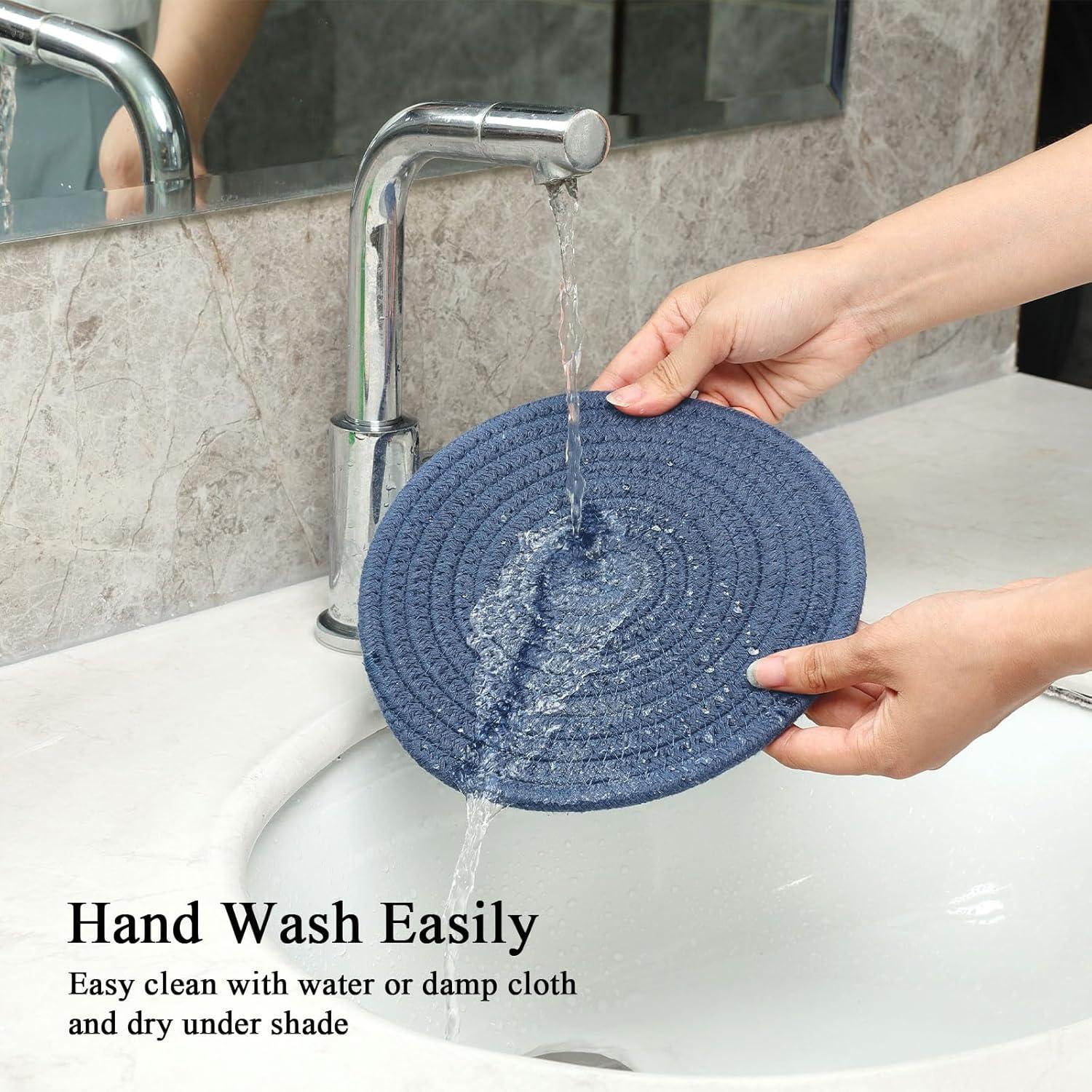 Trivetes de Algodón SHACOS 20.32 cm - 4 Piezas Azul