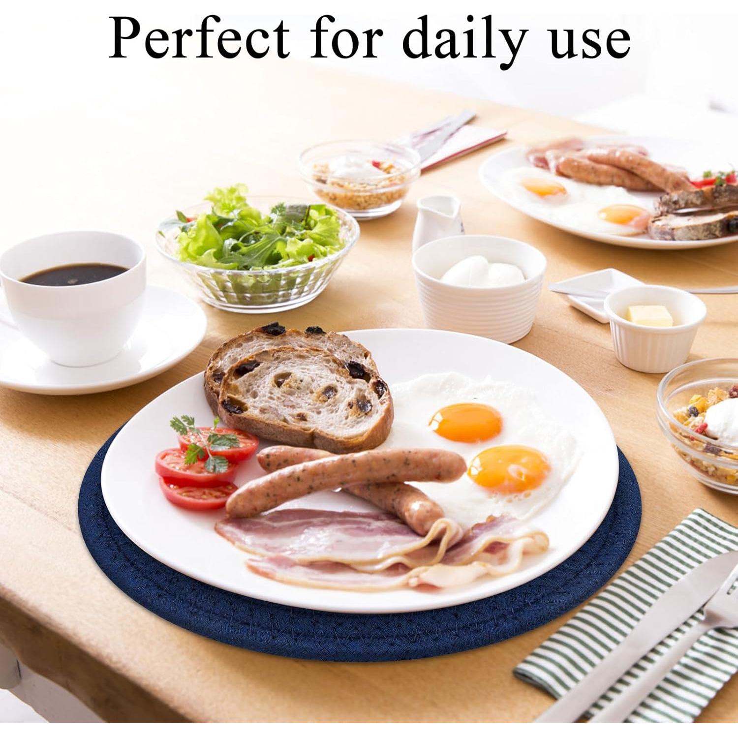 Trivetes de Algodón SHACOS 20.32 cm - 4 Piezas Azul