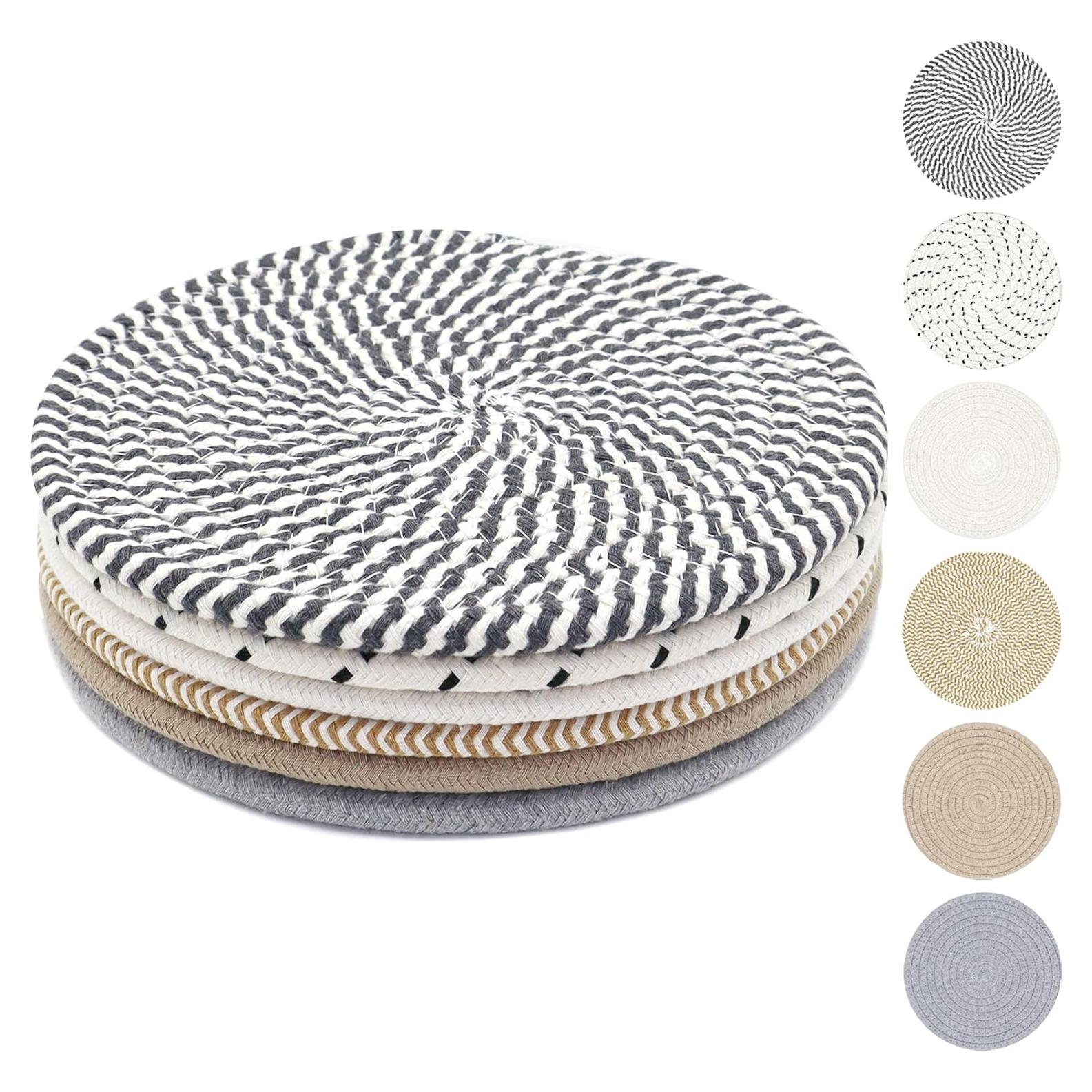 Trivetes de Cocina KITLAB 20 cm 6 Pcs Algodón Resistente al Calor