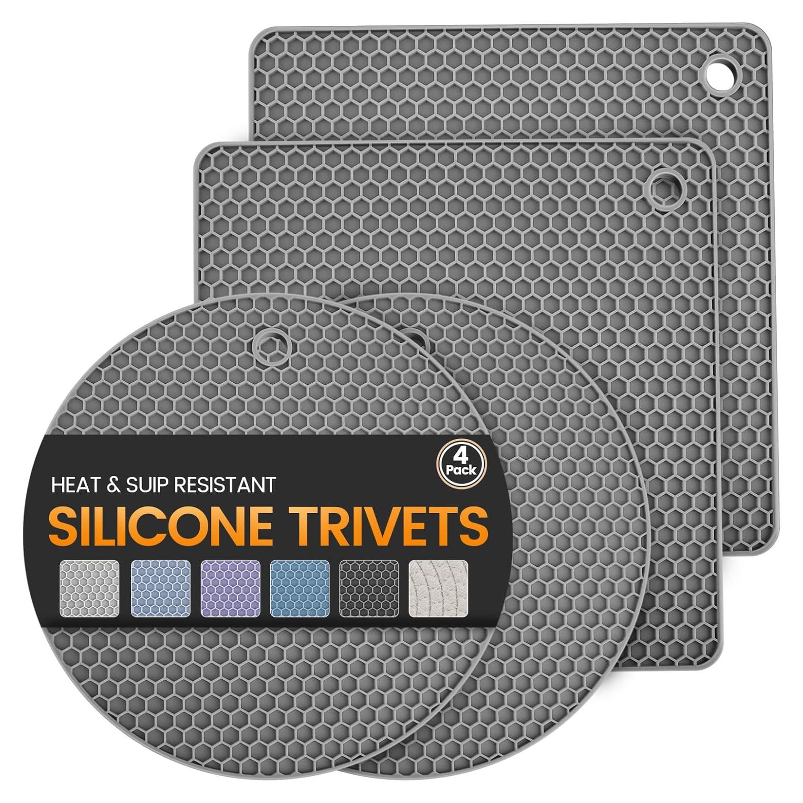 Mats de Silicona Daisiki Antideslizantes 17.78cm Gris Oscuro