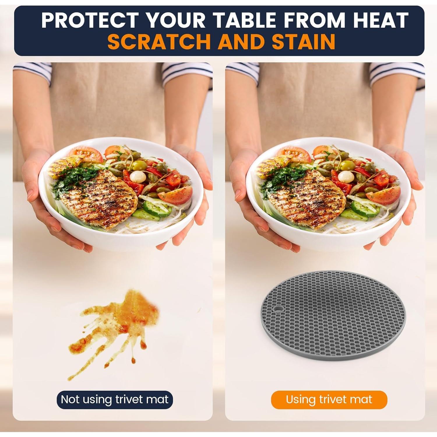 Mats de Silicona Daisiki Antideslizantes 17.78cm Gris Oscuro