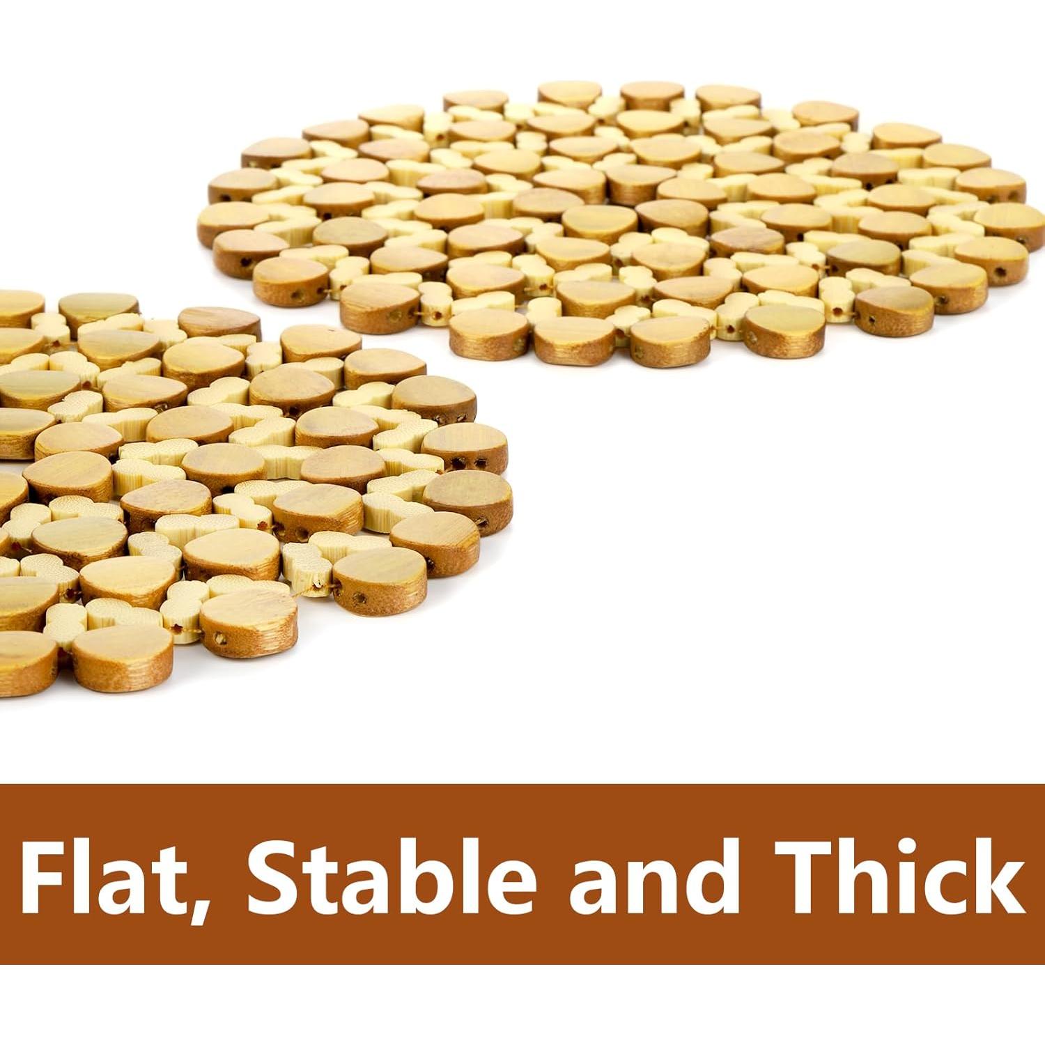 AVLA 10 Posavasos de Bambú Resistentes al Calor 21 cm