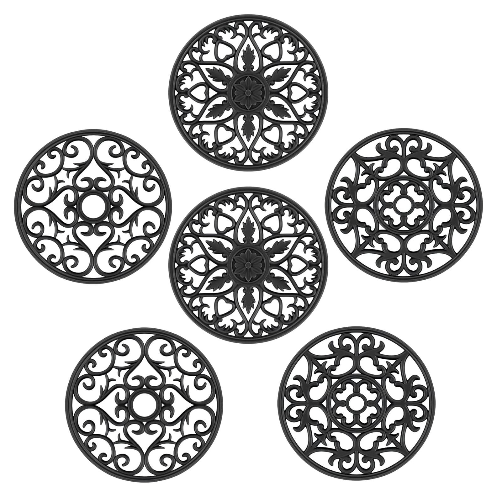 SMARTAKE Set de 6 Tapetes de Silicona Antideslizantes 20.32cm