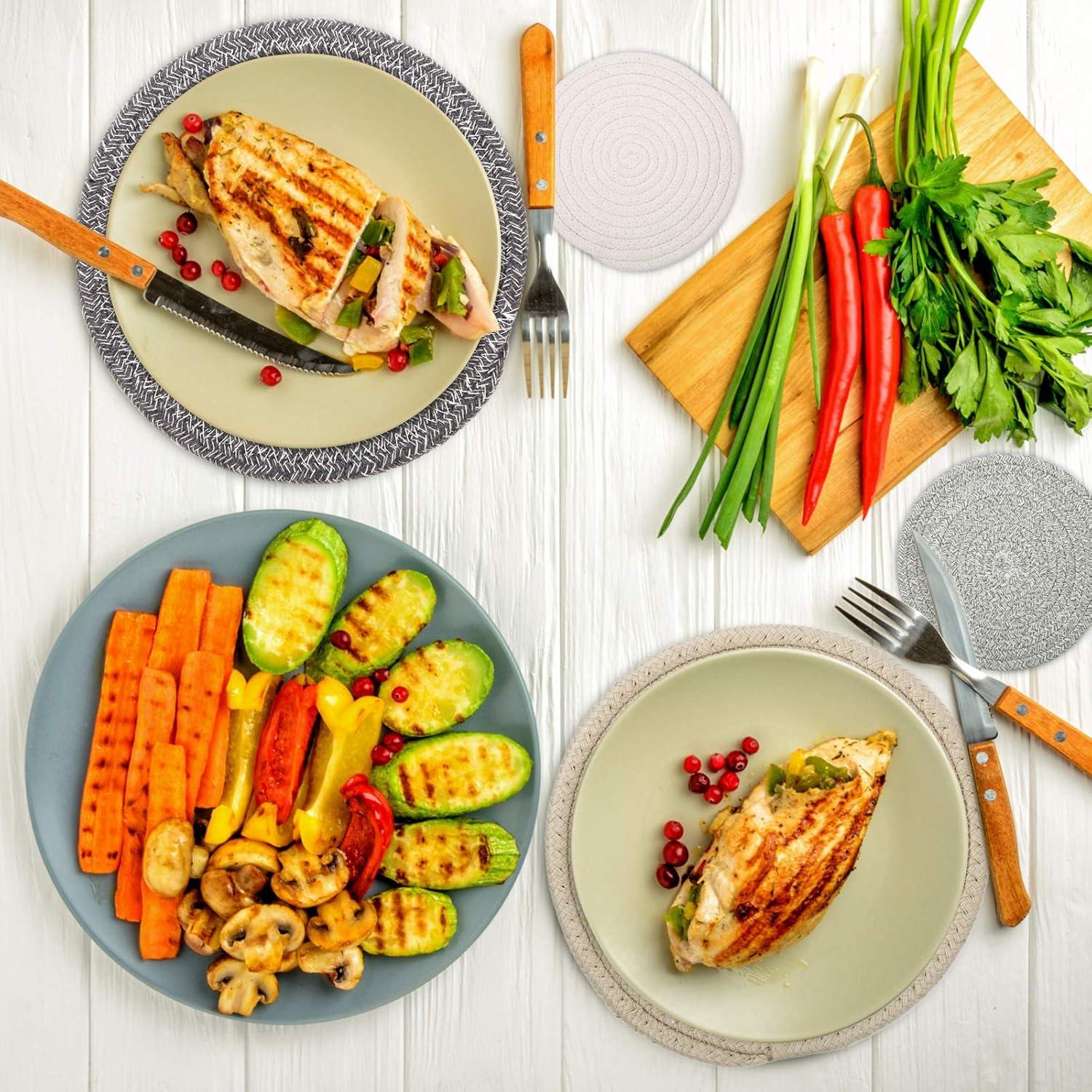 Trivetes de Algodón Cazzon 8 Pulgadas 5 Pcs Resistentes al Calor