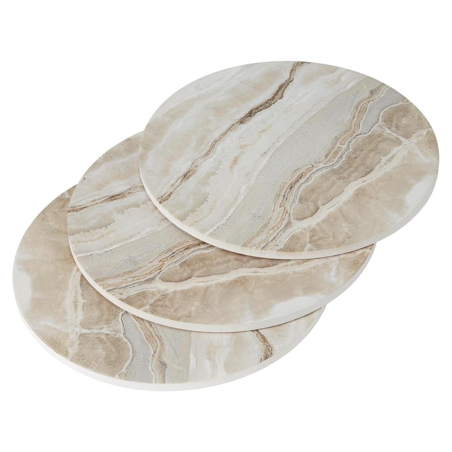 Set de Trivetes de Cerámica WDZZHOT 20.32 cm Mármol Amarillo